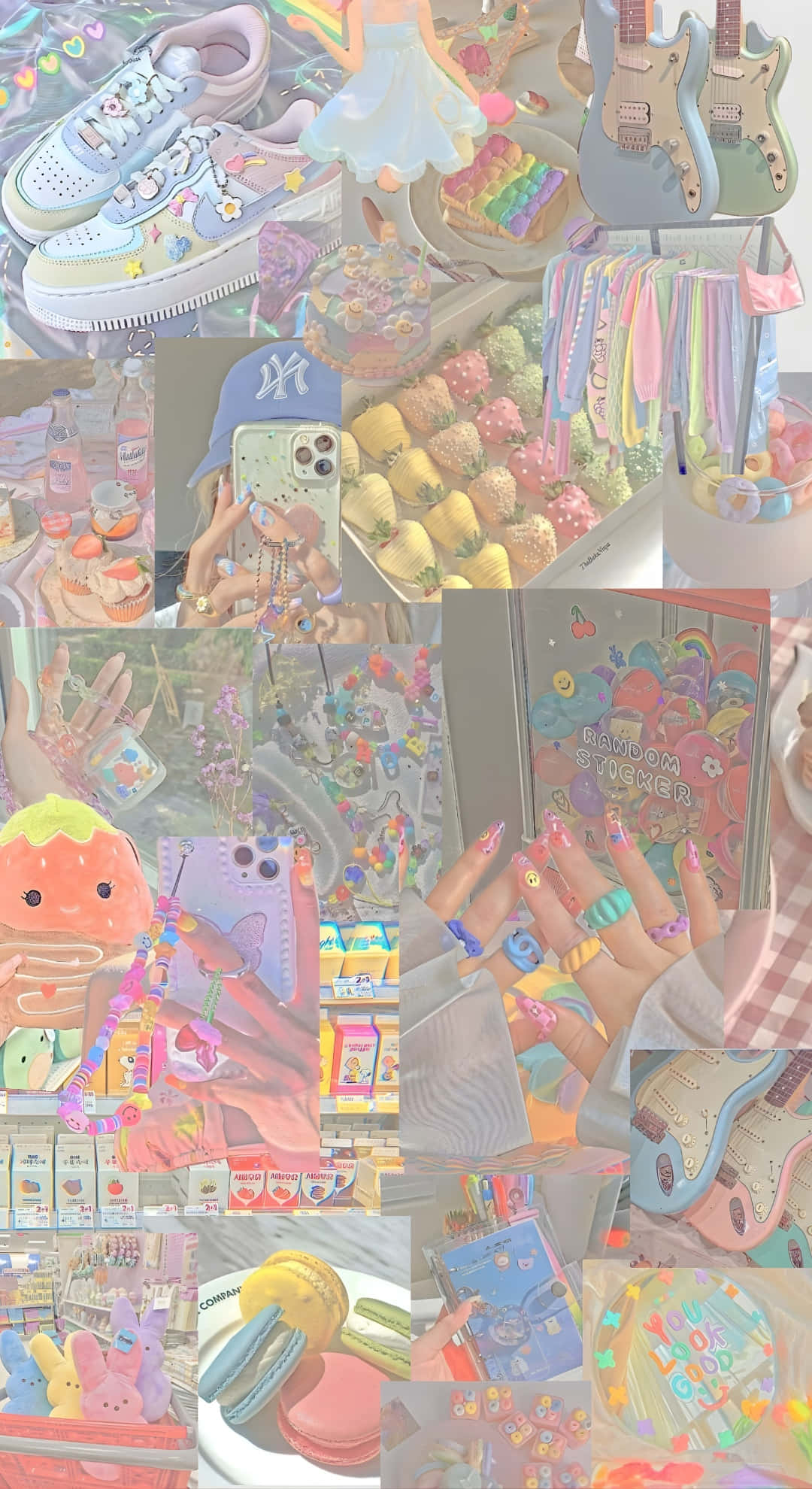 pastel indie vibes, kawaii items, sneakers, Full HD Phone Wallpaper