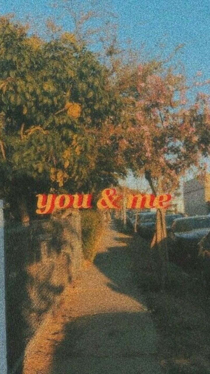you & me, sunlit sidewalk, trees, HD Phone Wallpaper