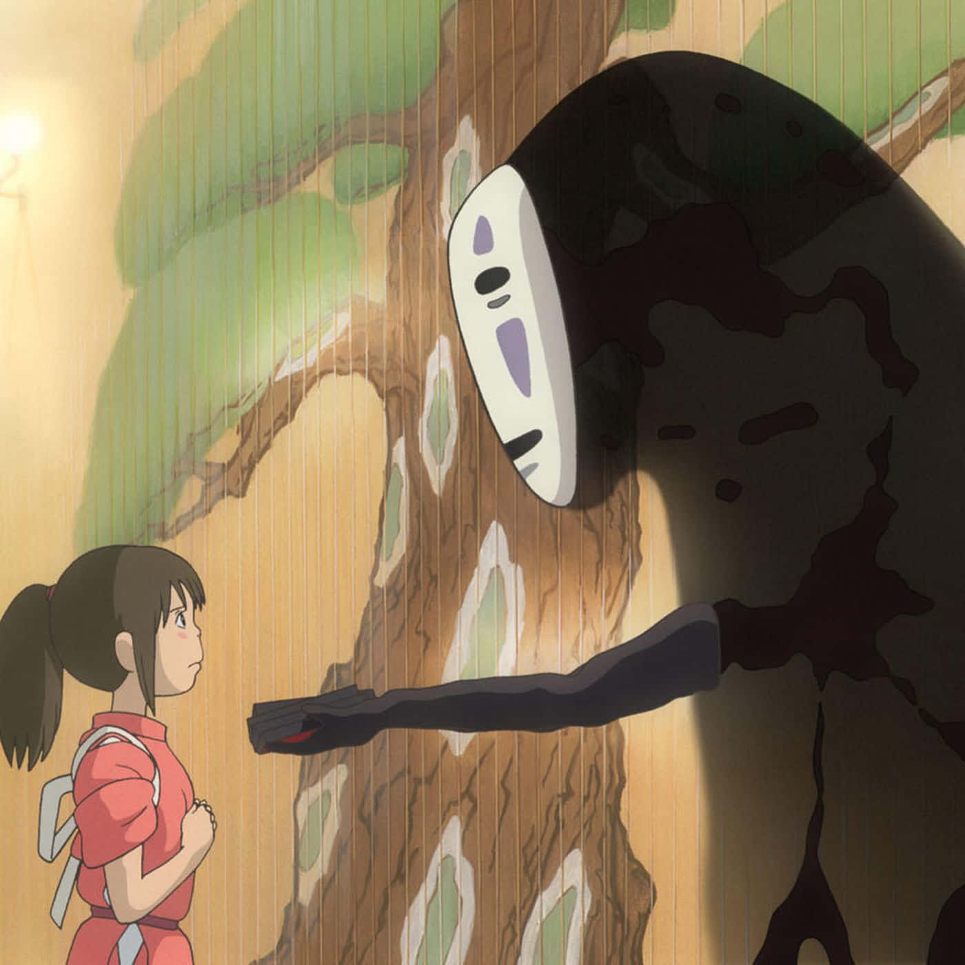 girl, spirit forest, masked spirit, HD Desktop Wallpaper