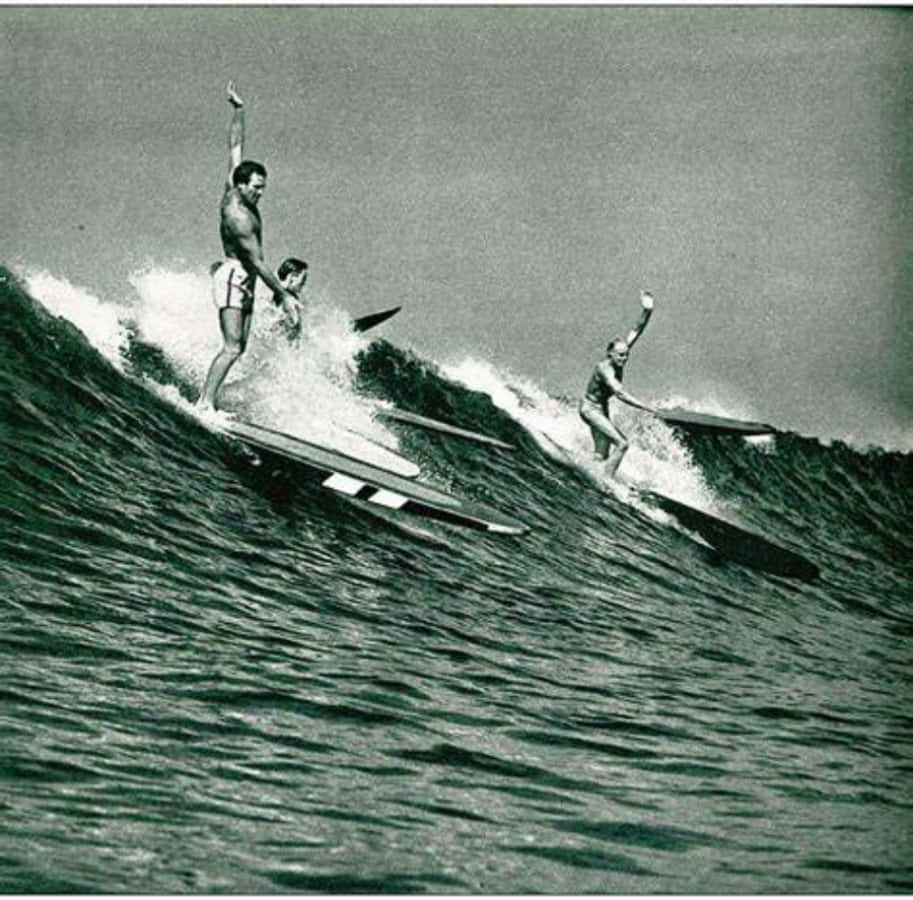 Vintage Surf, surfers, ocean wave, SD Desktop Wallpaper
