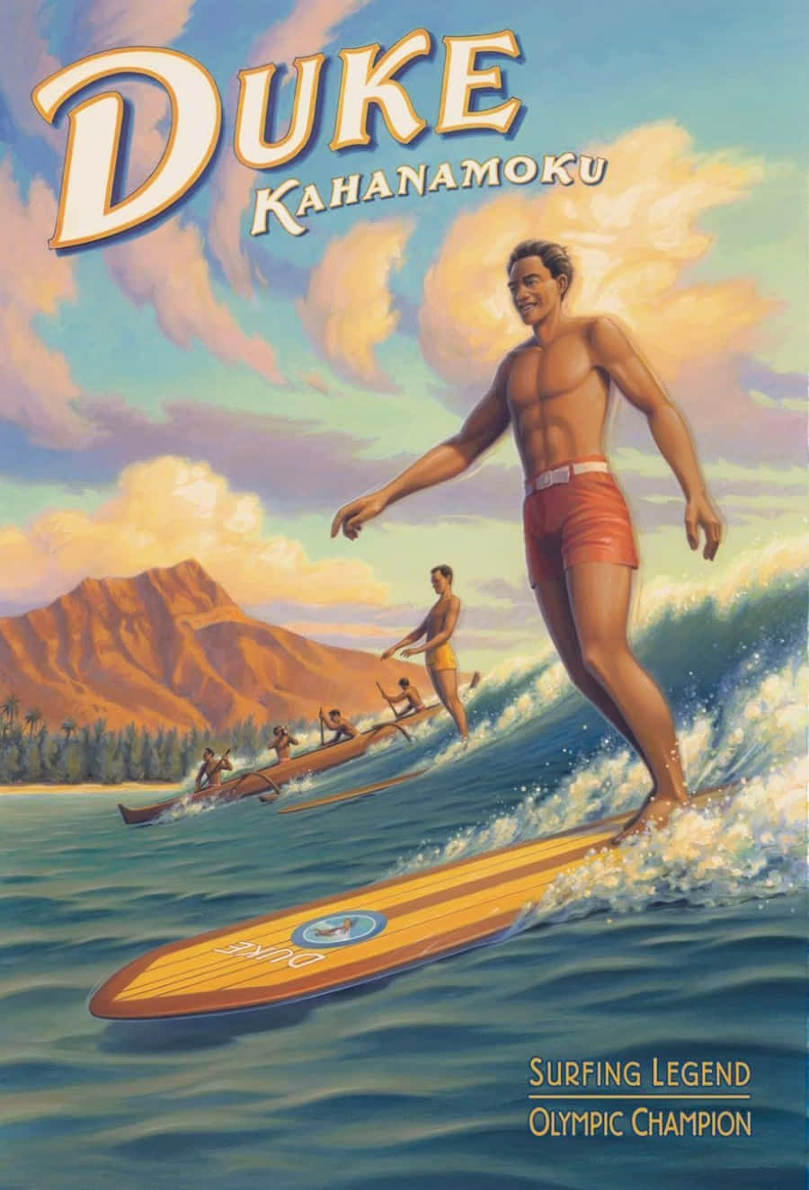 vintage surf, wooden board, mountains, HD Phone Wallpaper