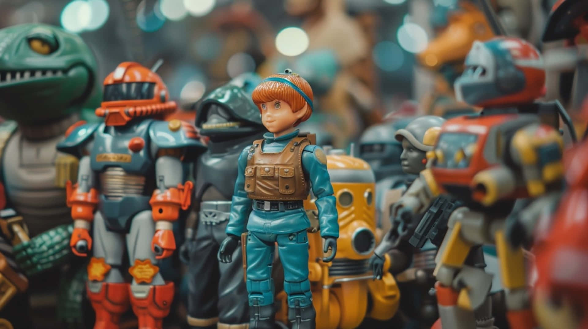 vintage toy collection, robot figures, vintage toy soldier, Full HD Desktop Wallpaper