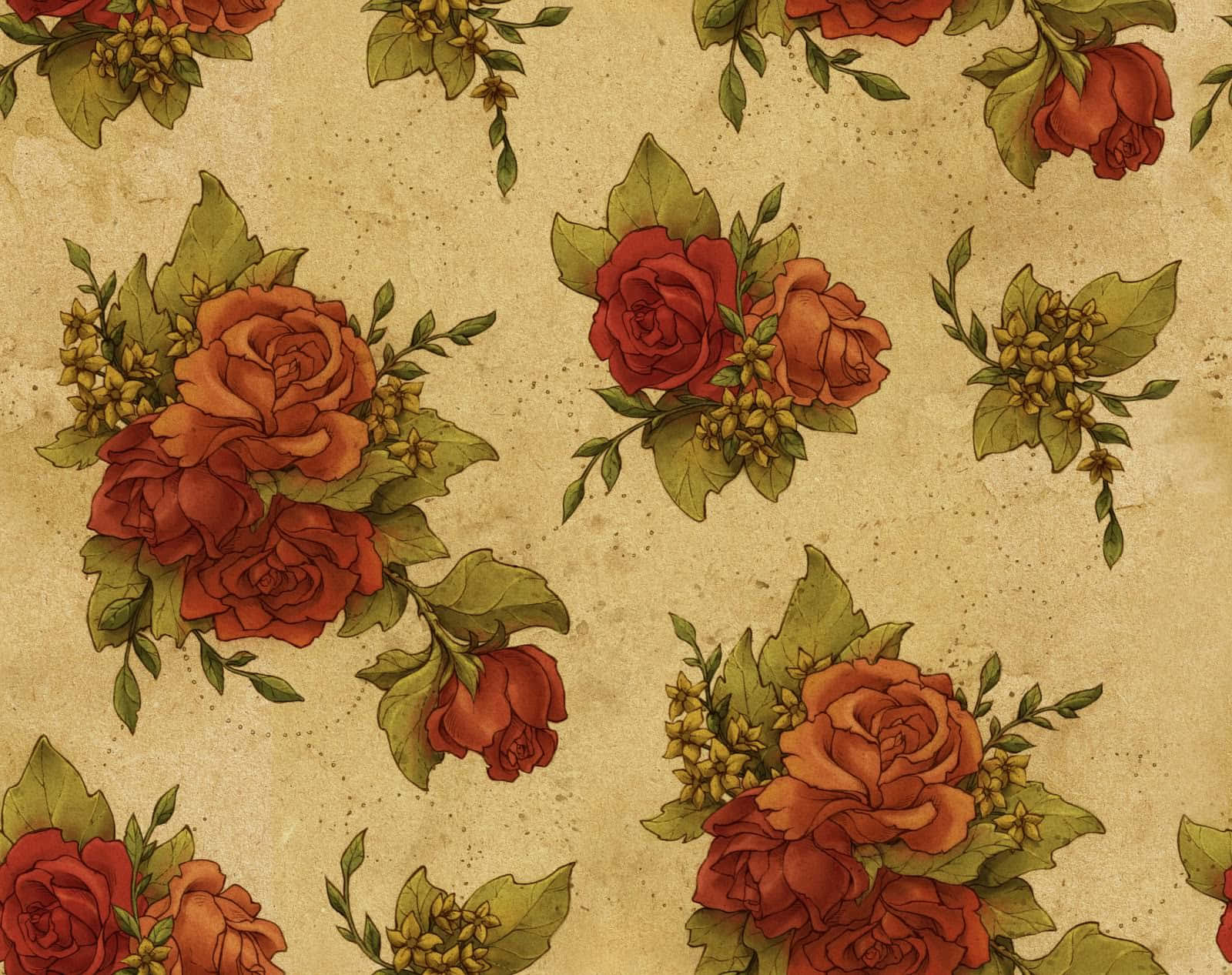 vintage travel poster, floral wallpaper, deep red roses, HD Desktop Wallpaper