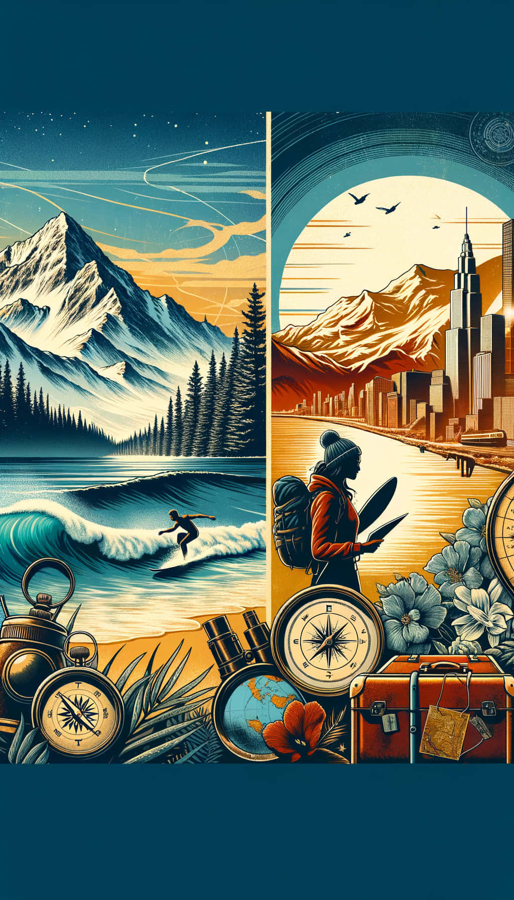 Adventure Travel Divide, surfer, waves, HD Phone Wallpaper
