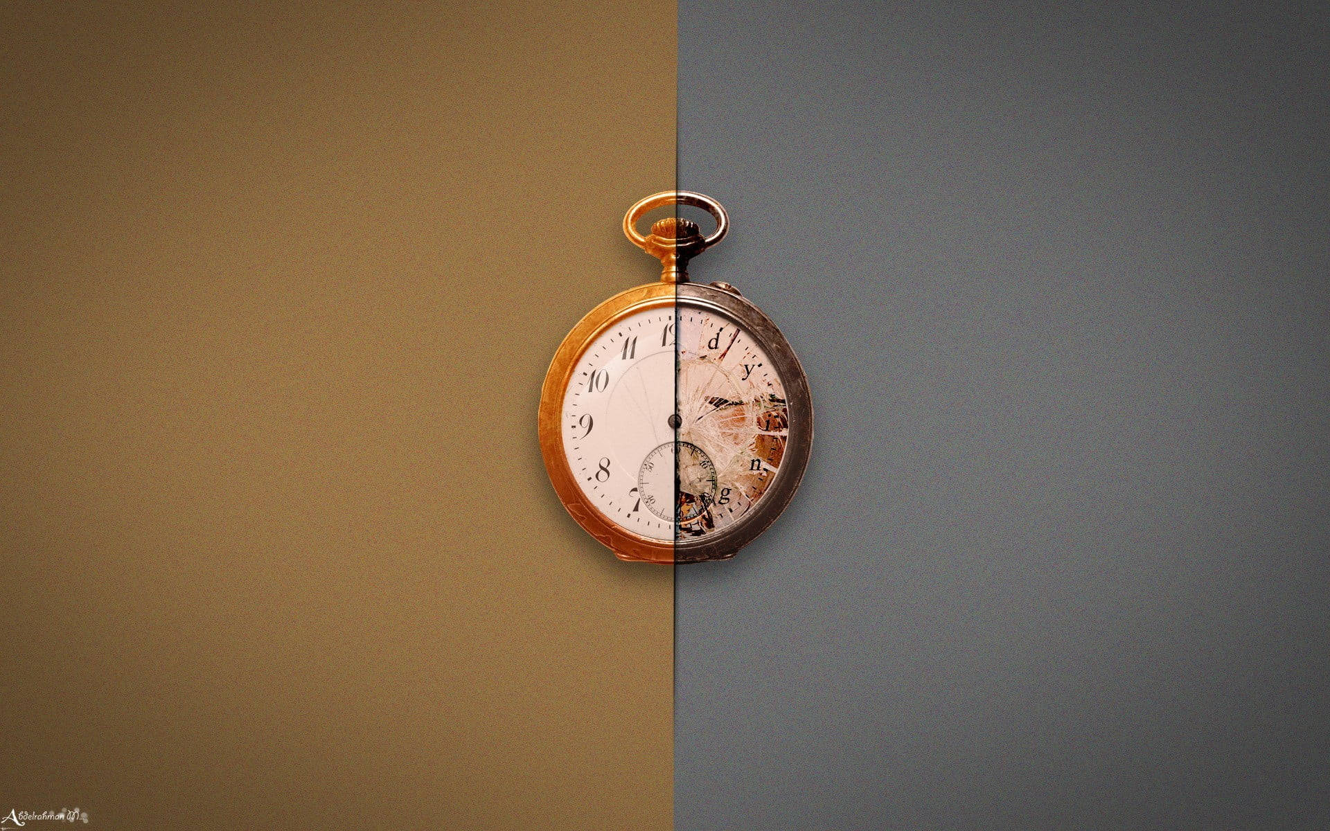 Old Versus New Watch Tiempo, vintage pocket watch, pristine, Full HD Desktop Wallpaper