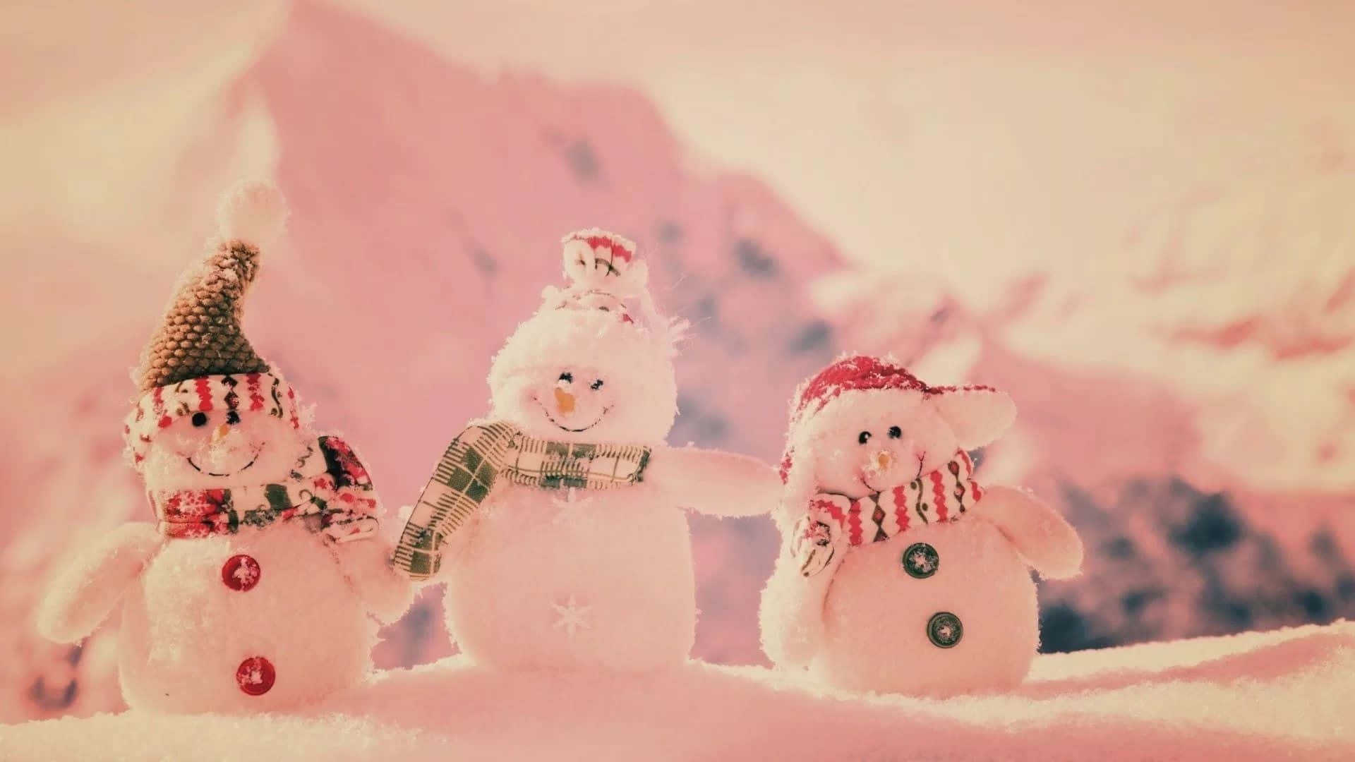 snowman figurines, knit hats, scarves, Full HD Desktop Wallpaper