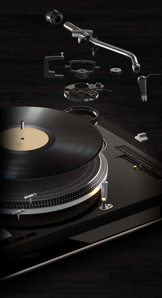 turntable, vinyl record, tonearm, SD Phone Wallpaper