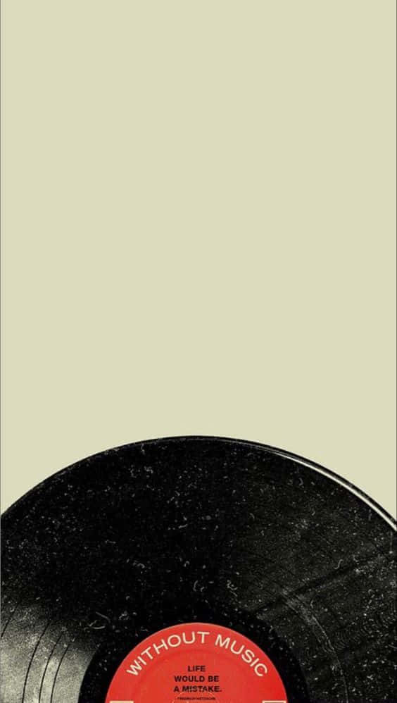 vinyl record, black vinyl record, red label, SD Phone Wallpaper