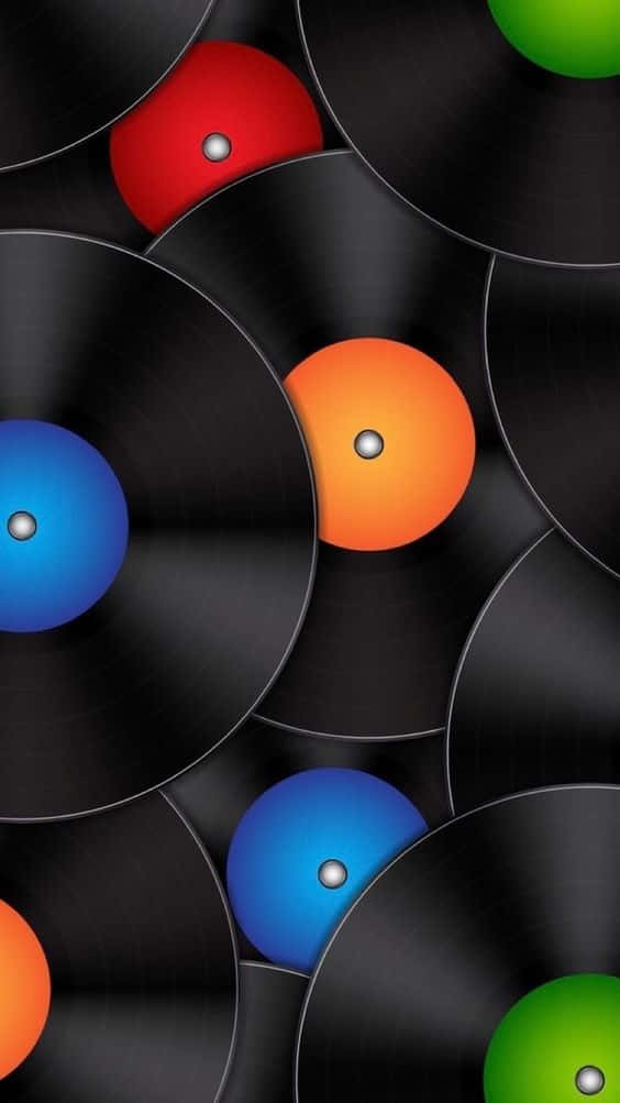 vinyl record, vibrant colored, abstract pattern, SD Phone Wallpaper