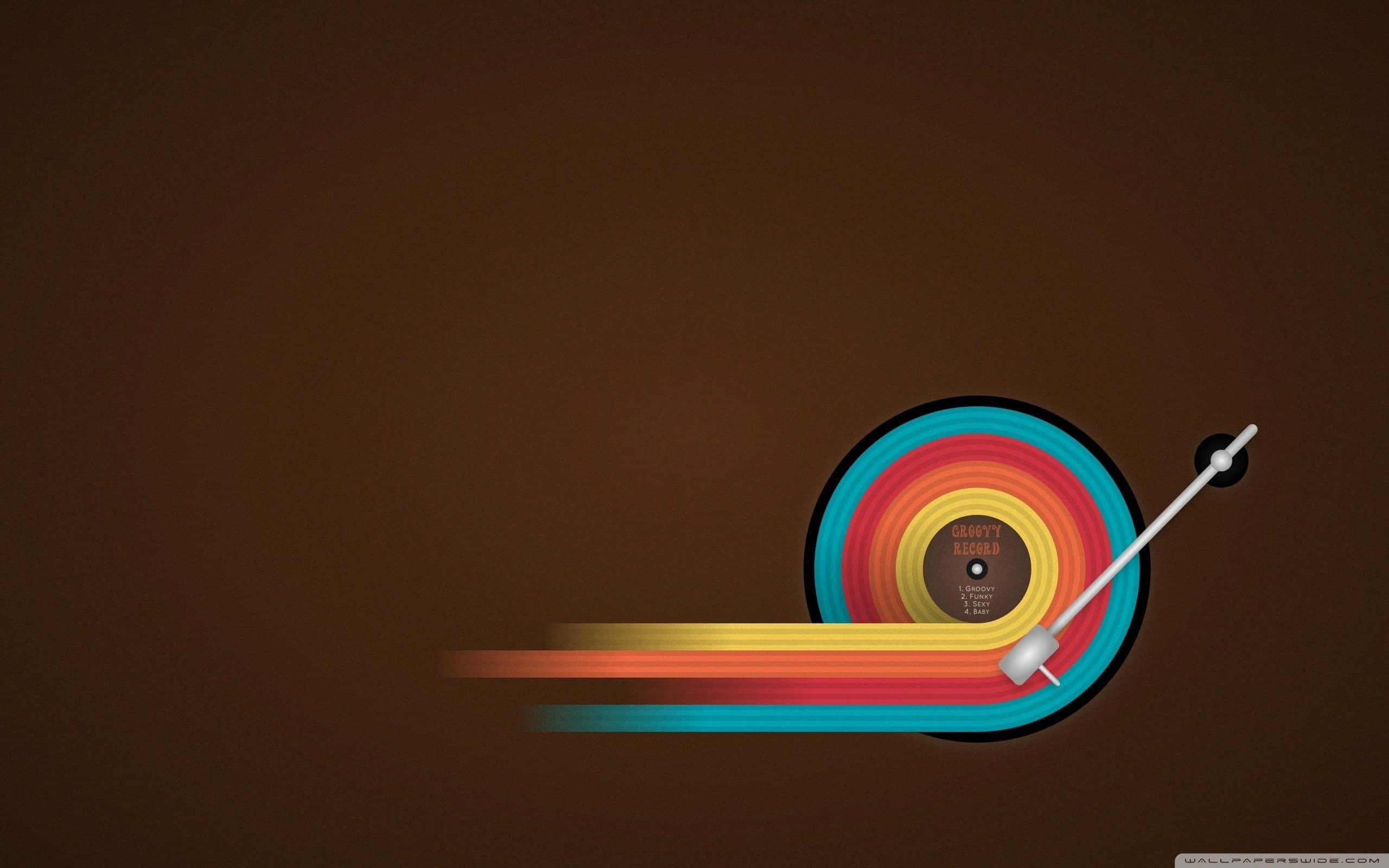 vinyl record, needle, colorful motion trails, 2K Desktop Wallpaper