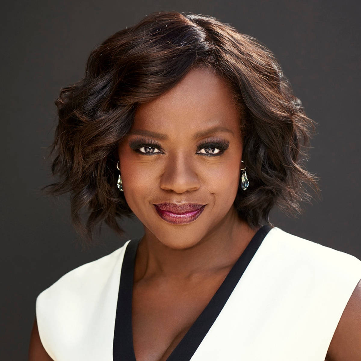 Viola Davis, wavy dark hair, bold makeup, SD Desktop Wallpaper
