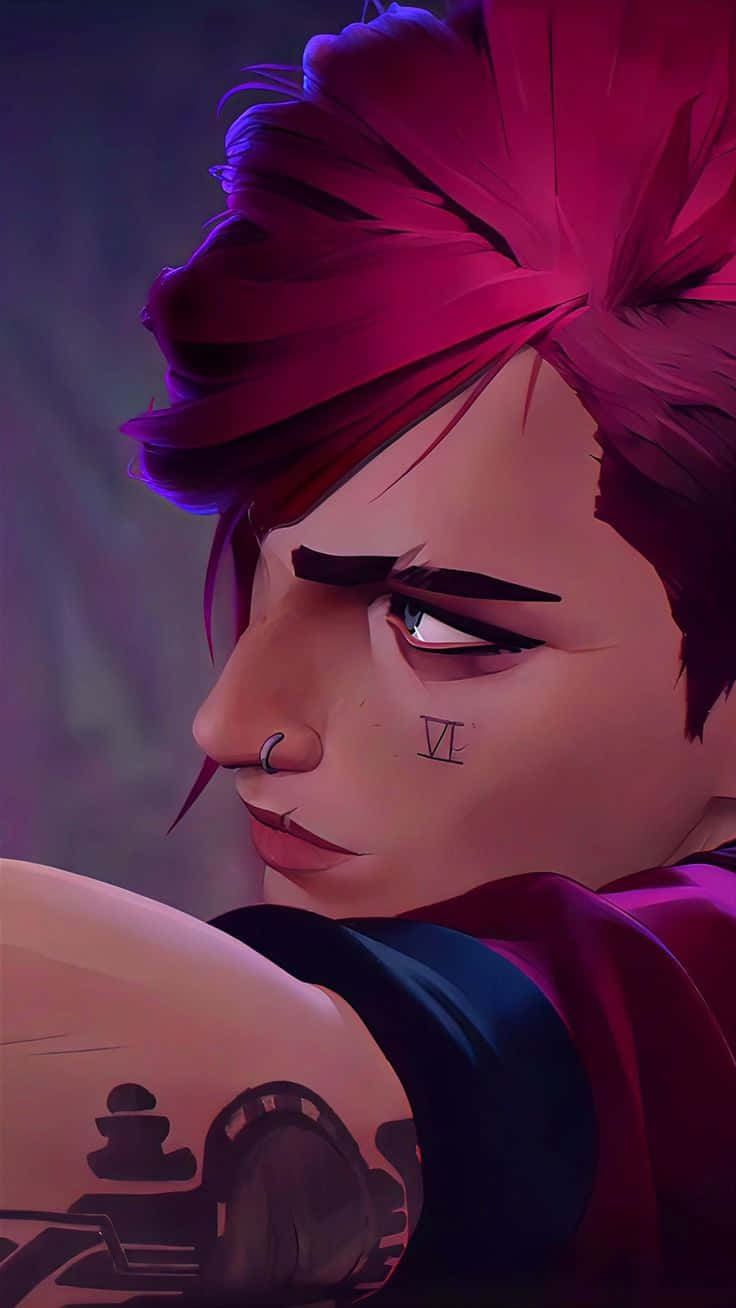 Violet Arcane, magenta hair, nose ring, HD Phone Wallpaper