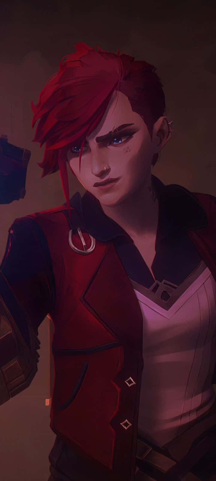 Violet Arcane, anime character, vibrant red hair, HD Phone Wallpaper
