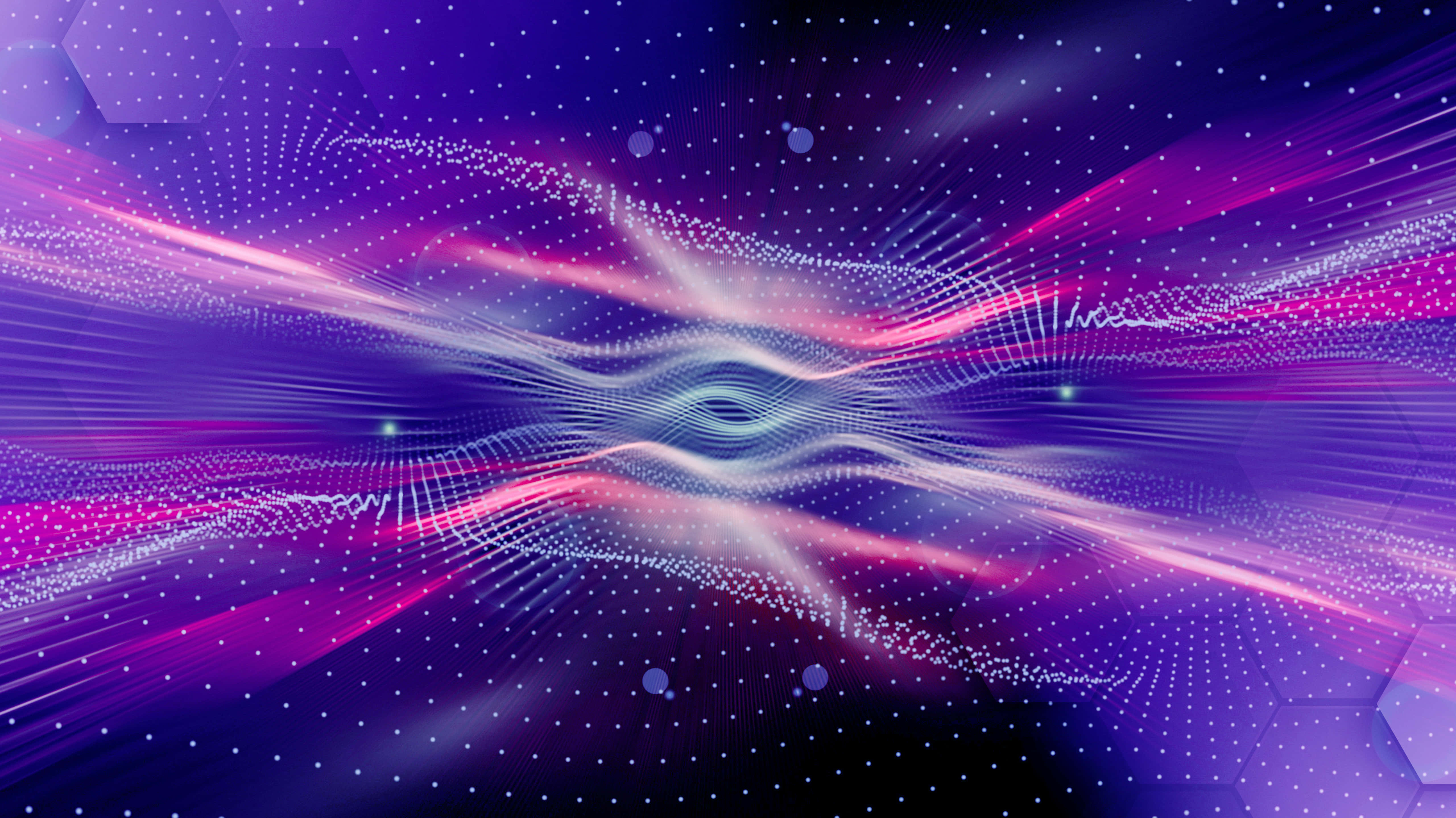 Purple Quantum 5K Desktop, pink and purple light, starry cosmic space, 5K Desktop Wallpaper