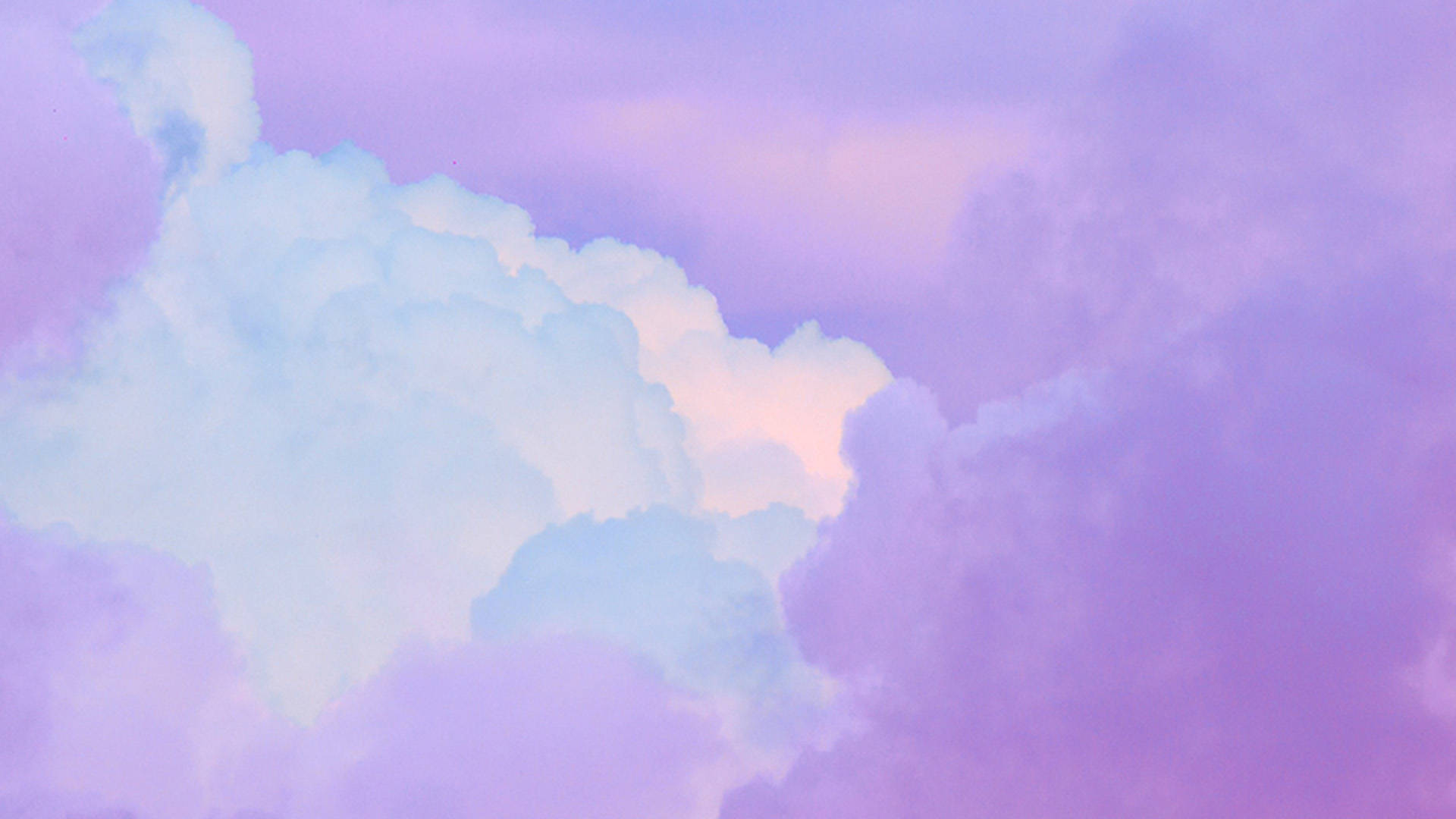 pastel light violet clouds, lavender, baby blue, Full HD Desktop Wallpaper