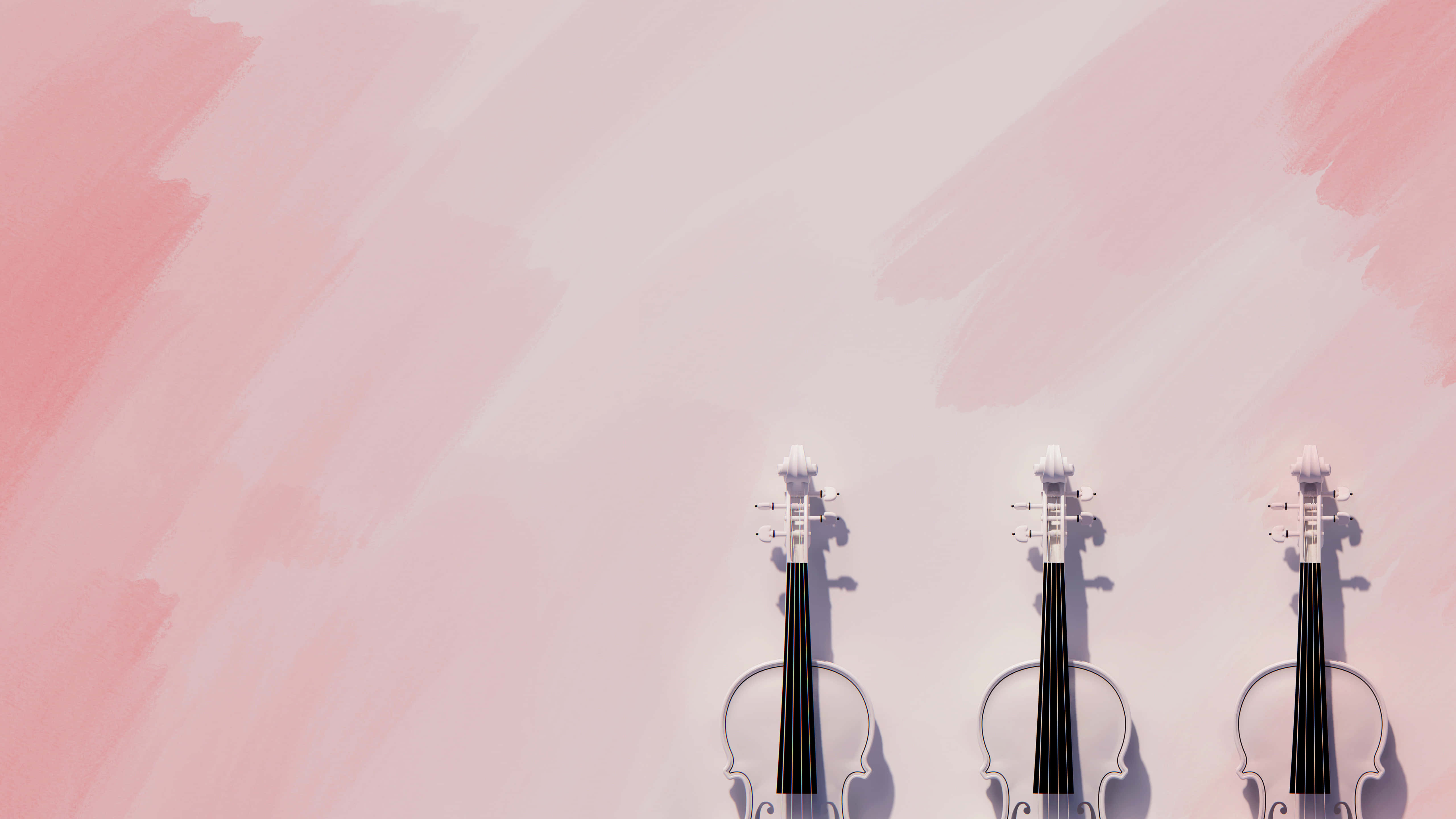violins, soft pink watercolor background, gentle brushstrokes, 5K Desktop Wallpaper