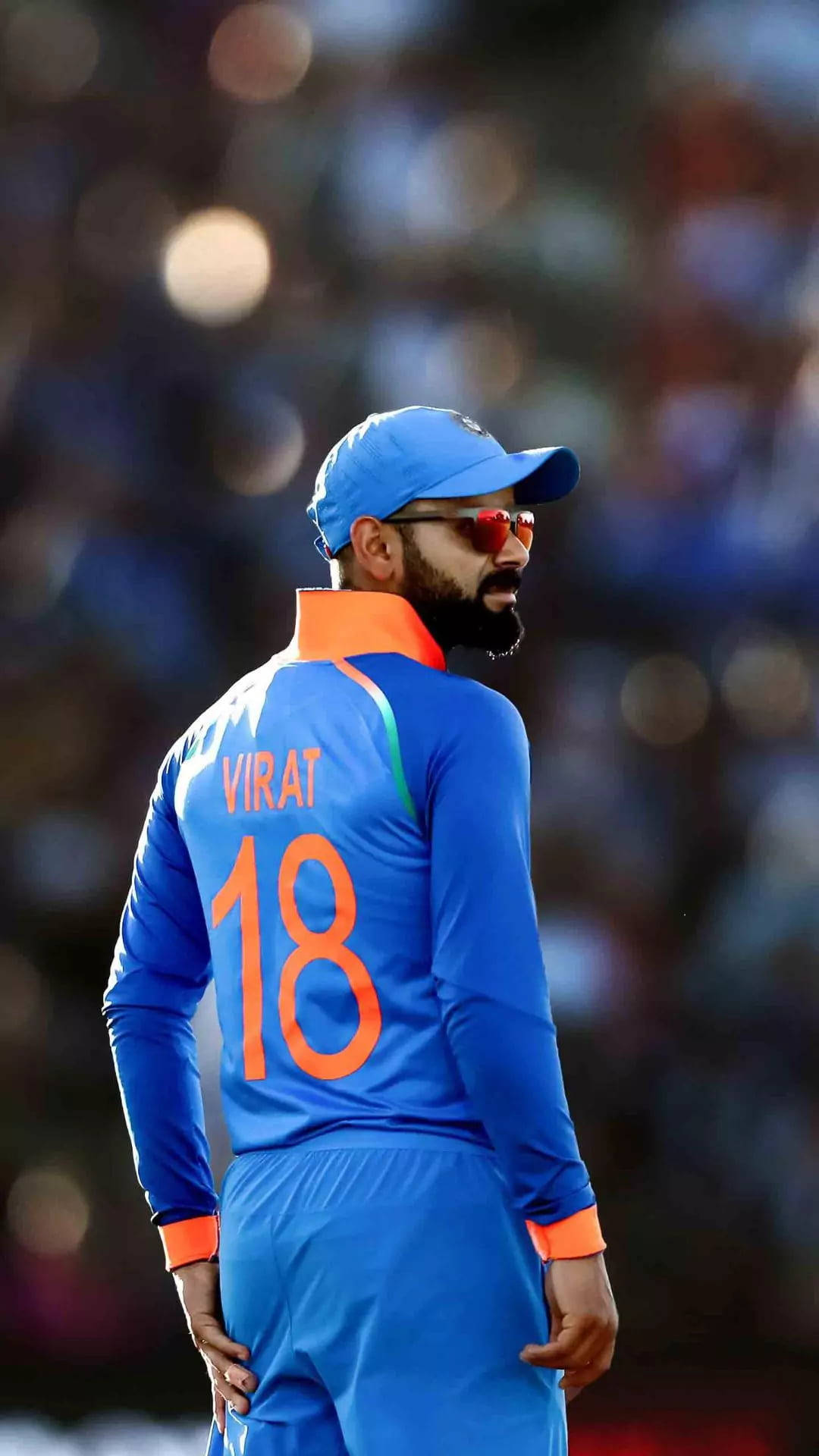 Virat Kohli, blue jersey, number 18, Full HD Phone Wallpaper