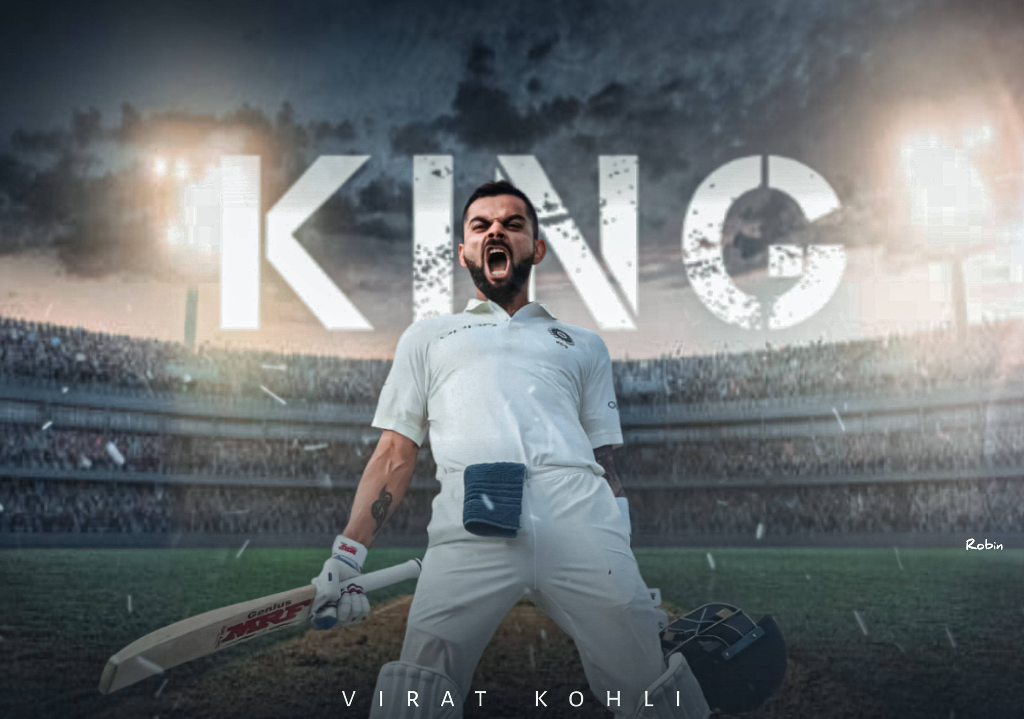 Virat Kohli, white uniform, bat, 2K Desktop Wallpaper