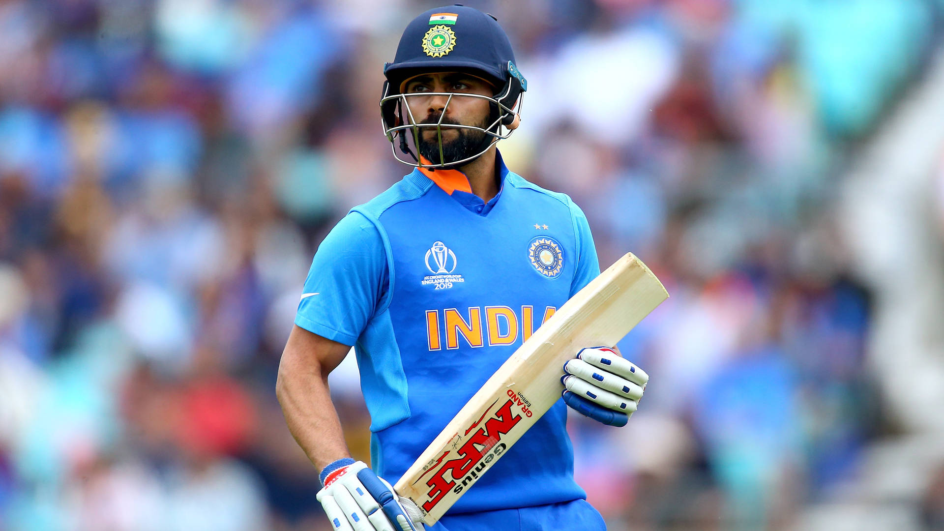 Virat Kohli, Indian cricket player, blue uniform, Full HD Desktop Wallpaper