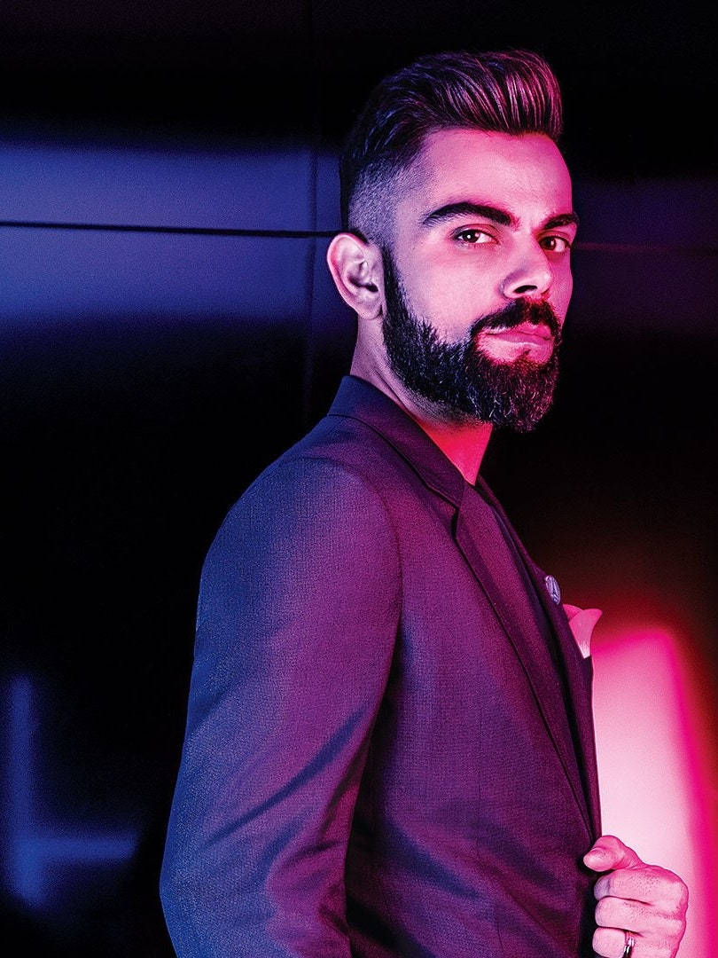 Virat Kohli, black tuxedo, dark suit, SD Phone Wallpaper