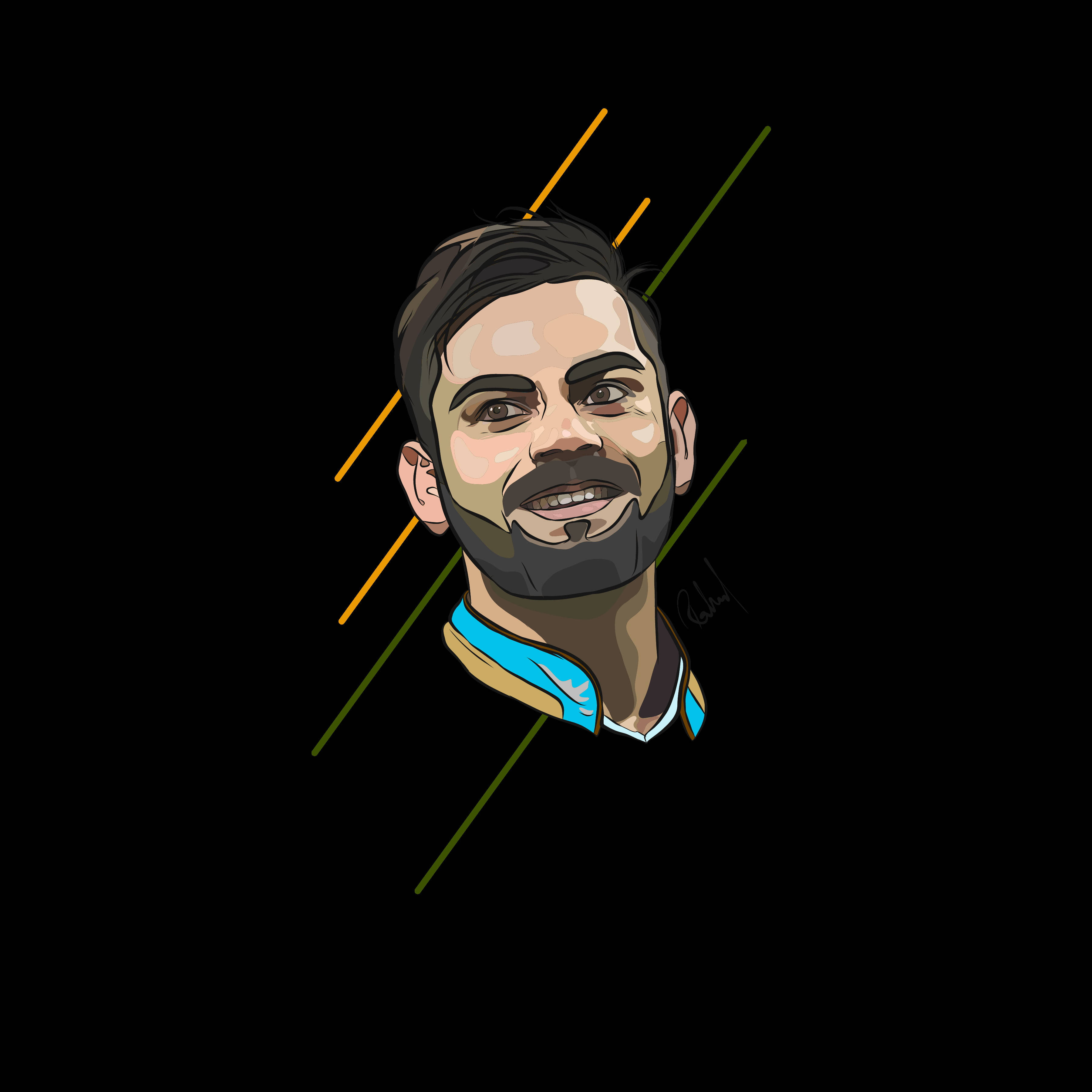 Virat Kohli, HD, dark art, 2K Desktop Wallpaper