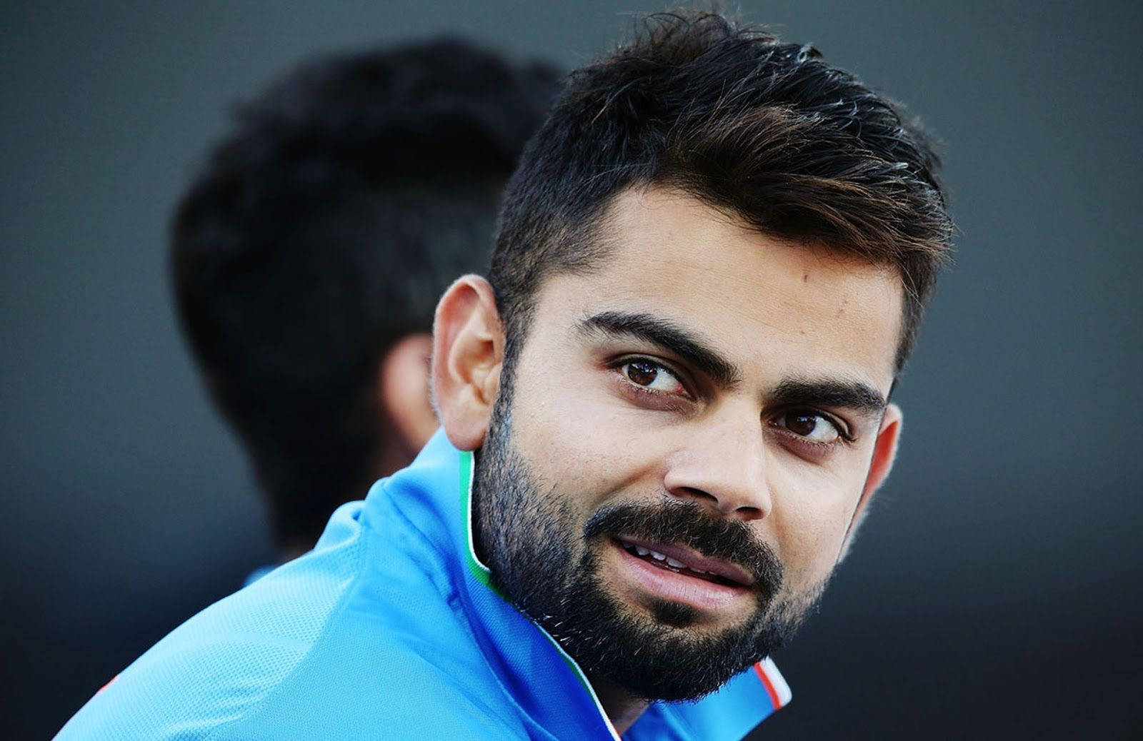 Virat Kohli, blue sports jacket, bearded man, HD Desktop Wallpaper
