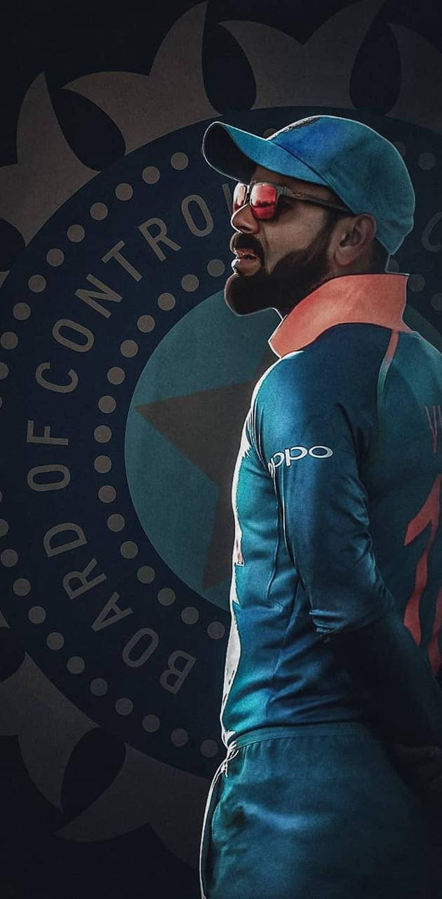 Virat Kohli, blue cap, blue uniform, HD Phone Wallpaper