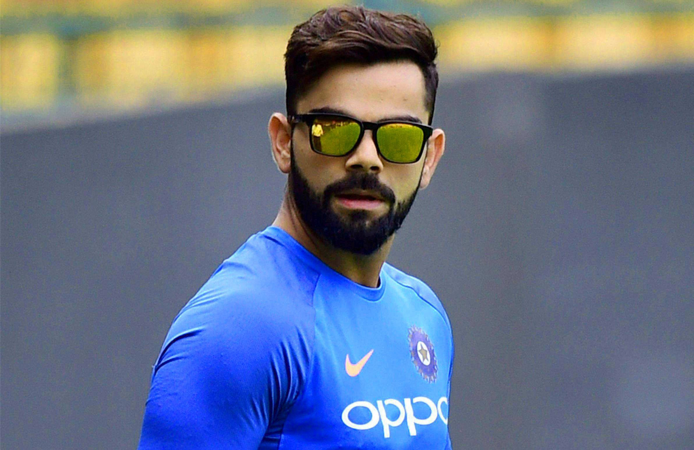 Virat Kohli, blue jersey, reflective sunglasses, Full HD Desktop Wallpaper