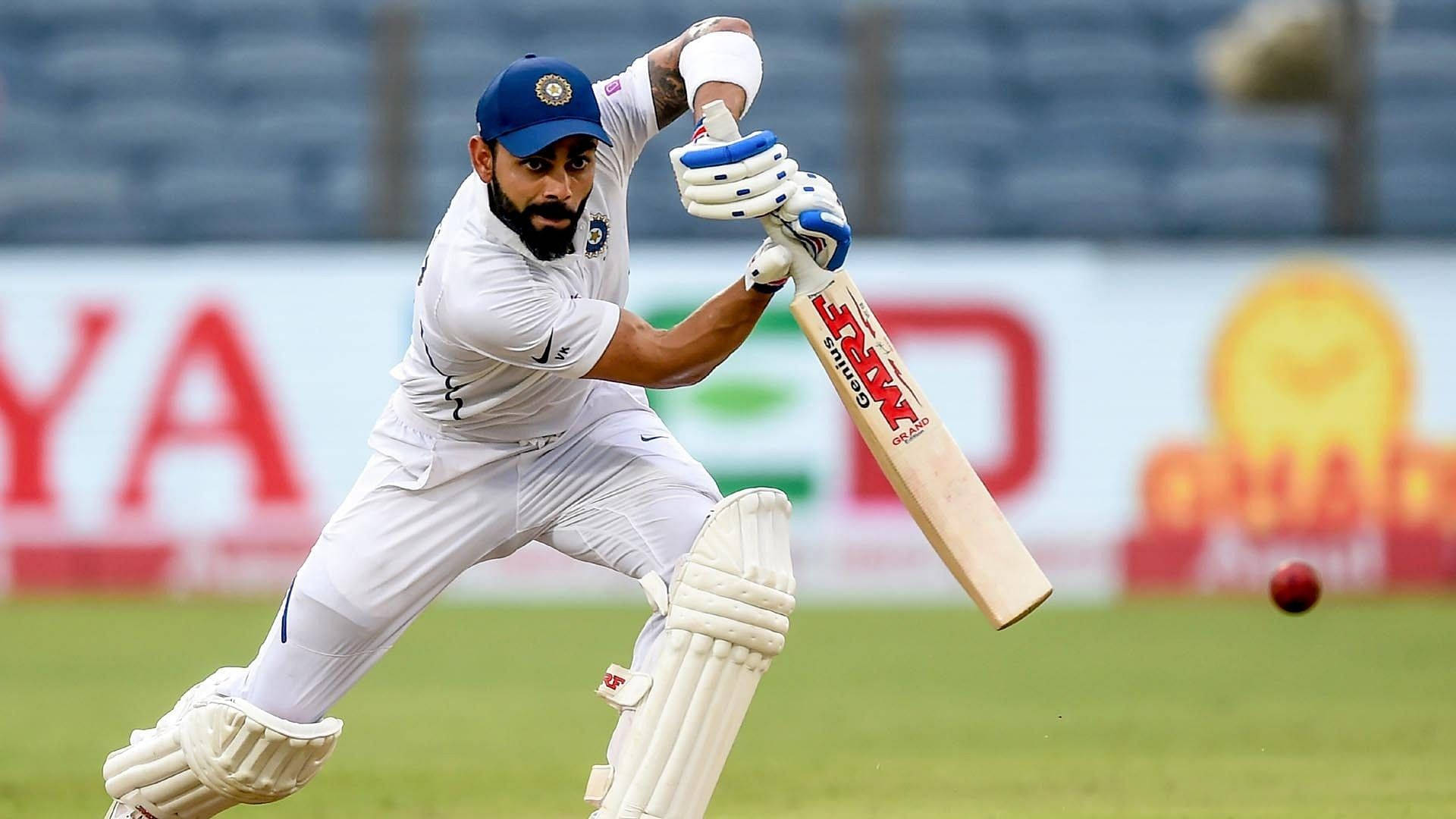 Virat Kohli, white uniform, red ball, Full HD Desktop Wallpaper
