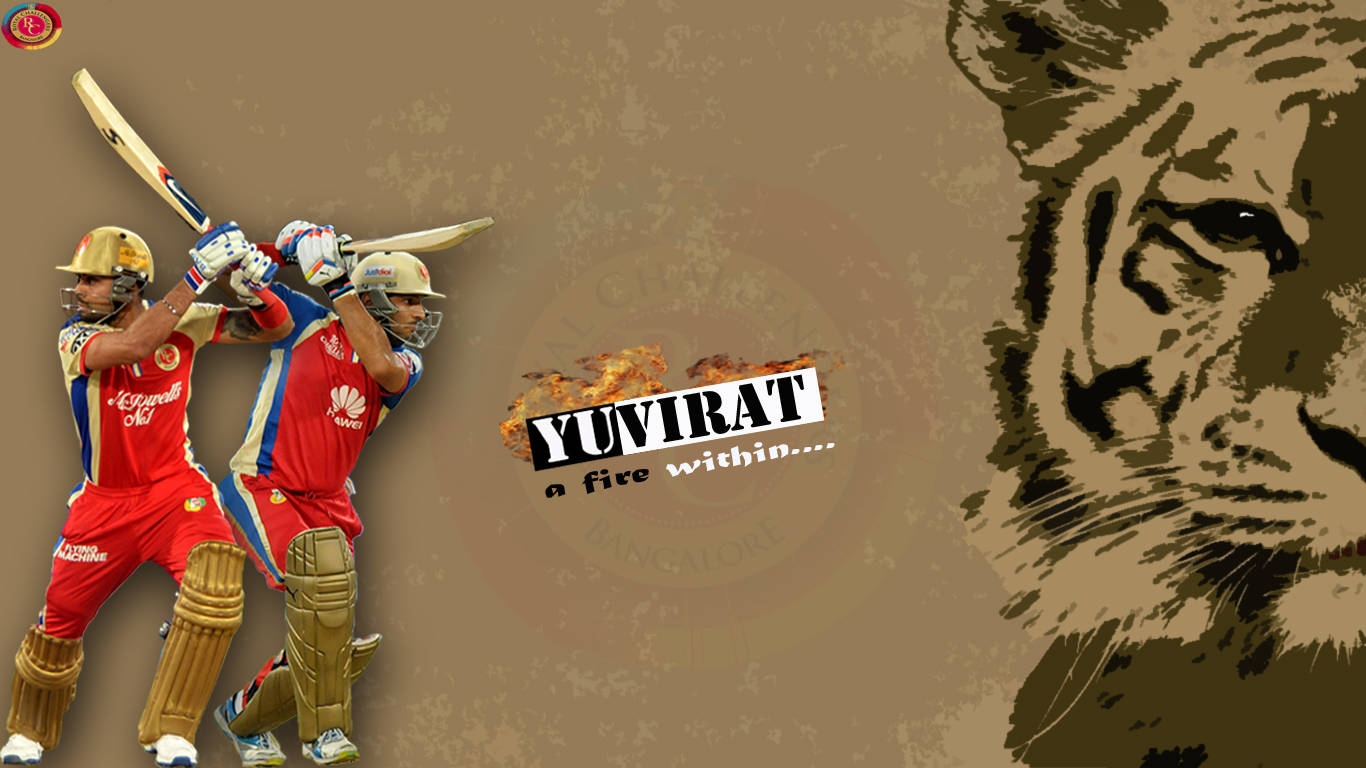 Virat Kohli, tiger art, red uniforms, HD Desktop Wallpaper