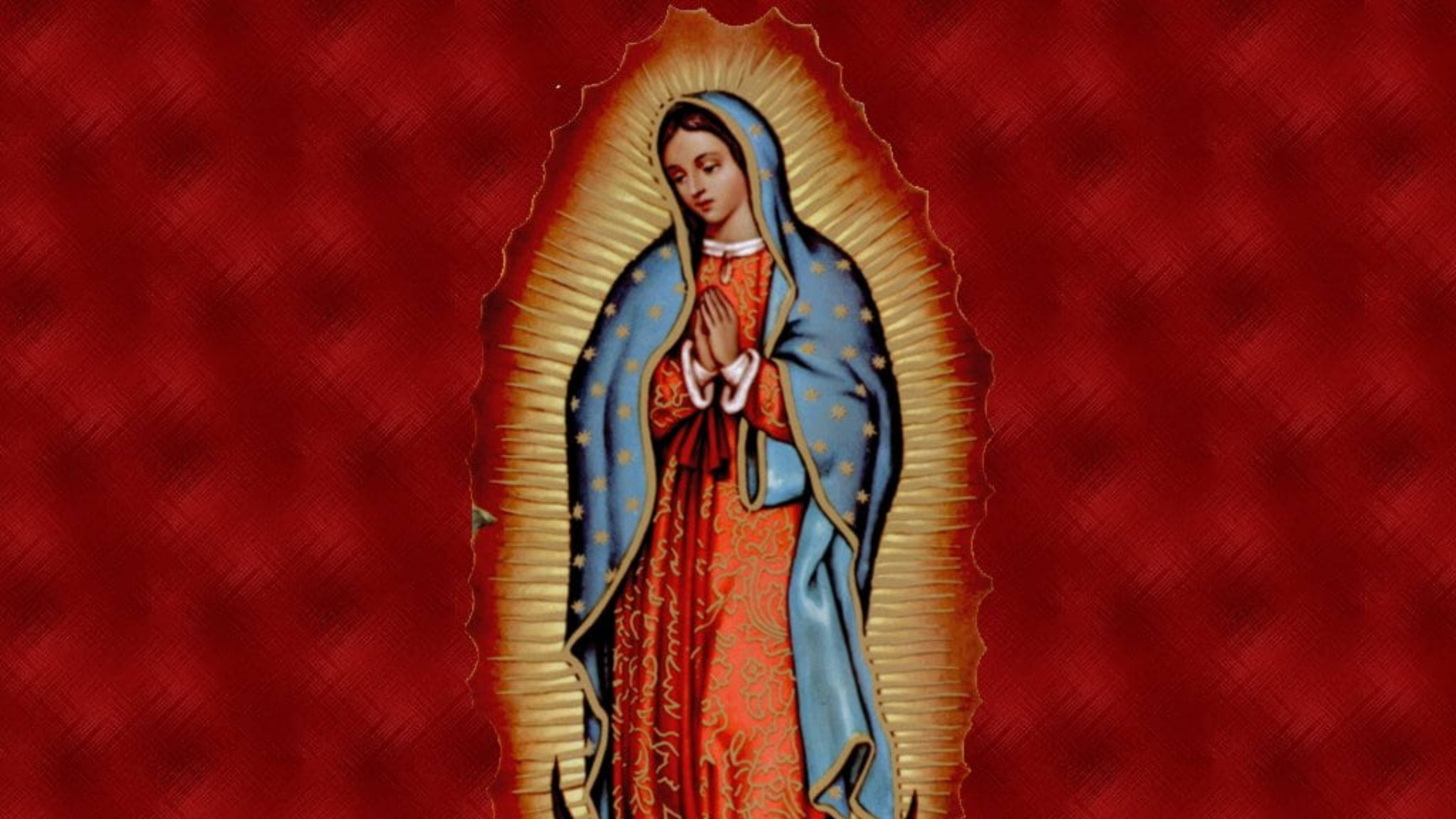 Virgen De Guadalupe, red texture, textured red background, 5K Desktop Wallpaper