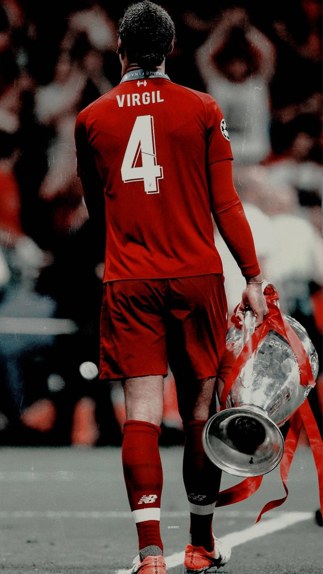 Virgil van dijk, championship cup, red jersey, Full HD Phone Wallpaper