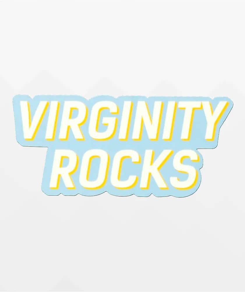 Virginity Rocks, retro-style, white letters, SD Phone Wallpaper