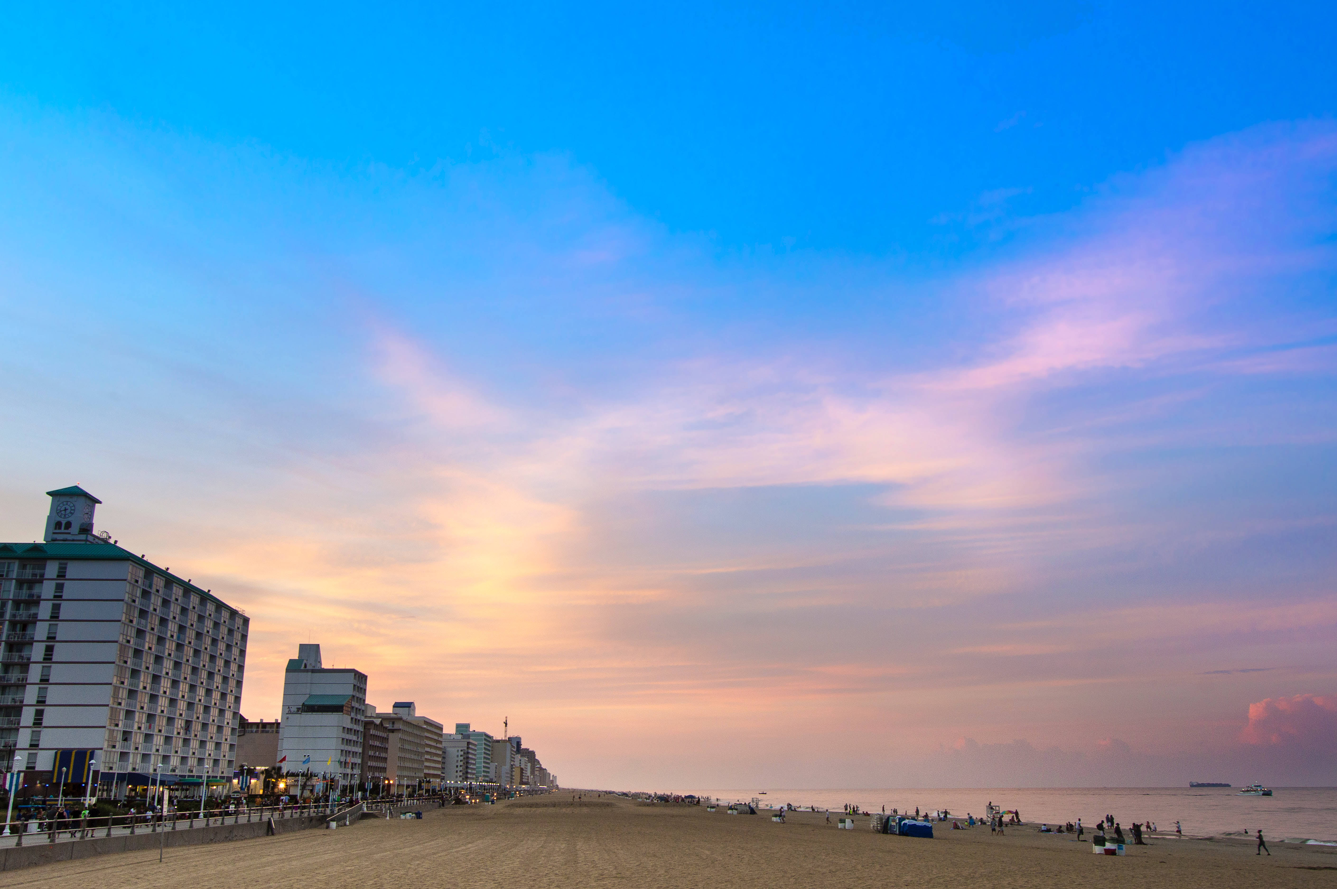 Virginia Beach, sunset, pink, 5K Desktop Wallpaper