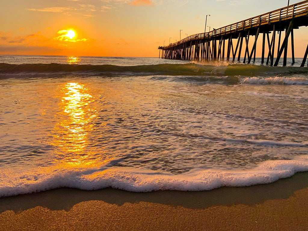 Virginia Beach, pier, shoreline, SD Desktop Wallpaper