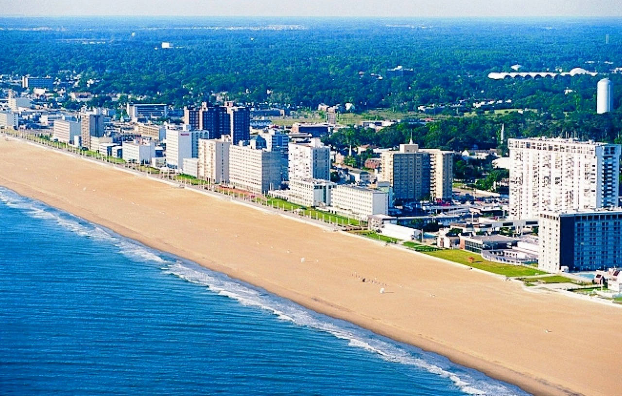 Virginia Beach, aerial view, sandy beach, HD Desktop Wallpaper