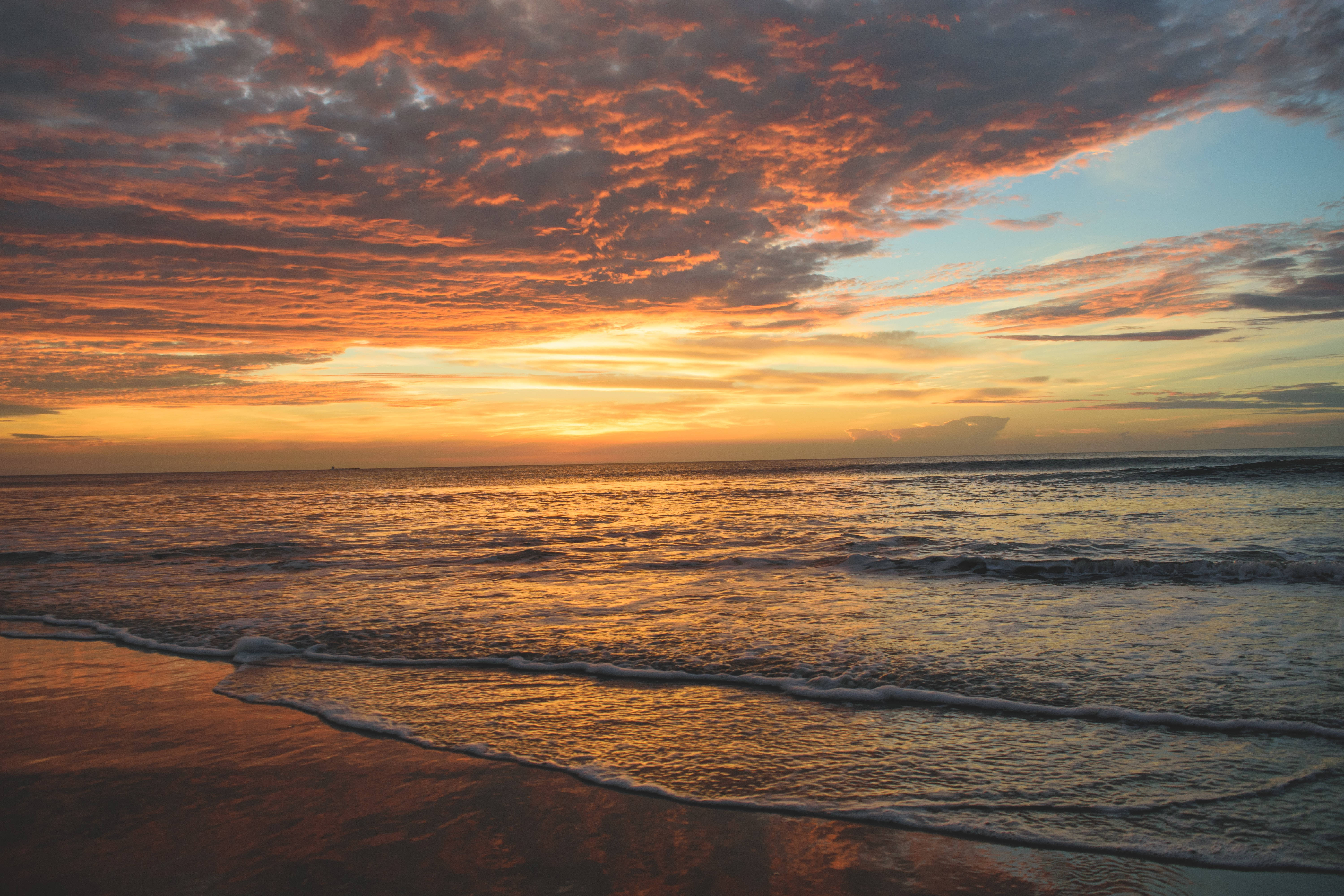 Virginia Beach, sunset, shoreline, 5K Desktop Wallpaper