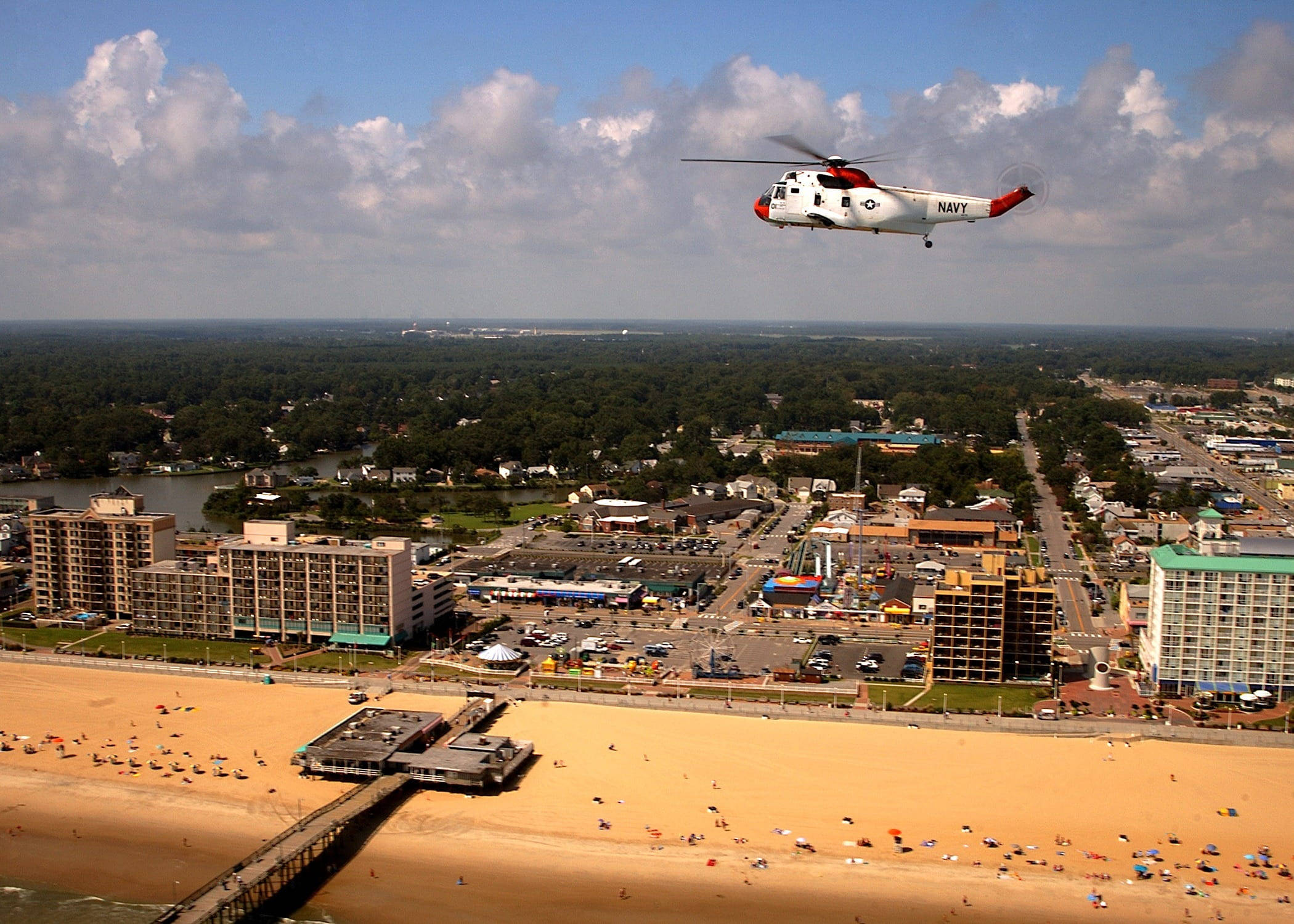 helicopter, Virginia Beach, white Navy helicopter, Full HD Desktop Wallpaper