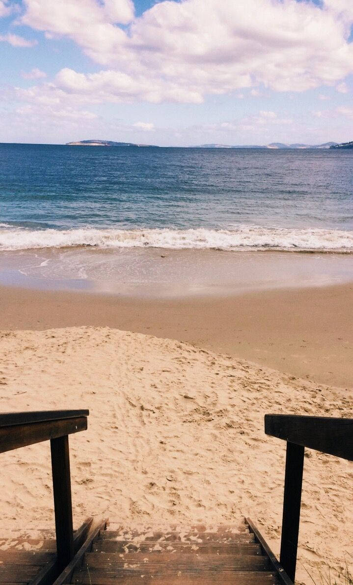 Virginia Beach, wooden stairs, sandy beach, SD Phone Wallpaper