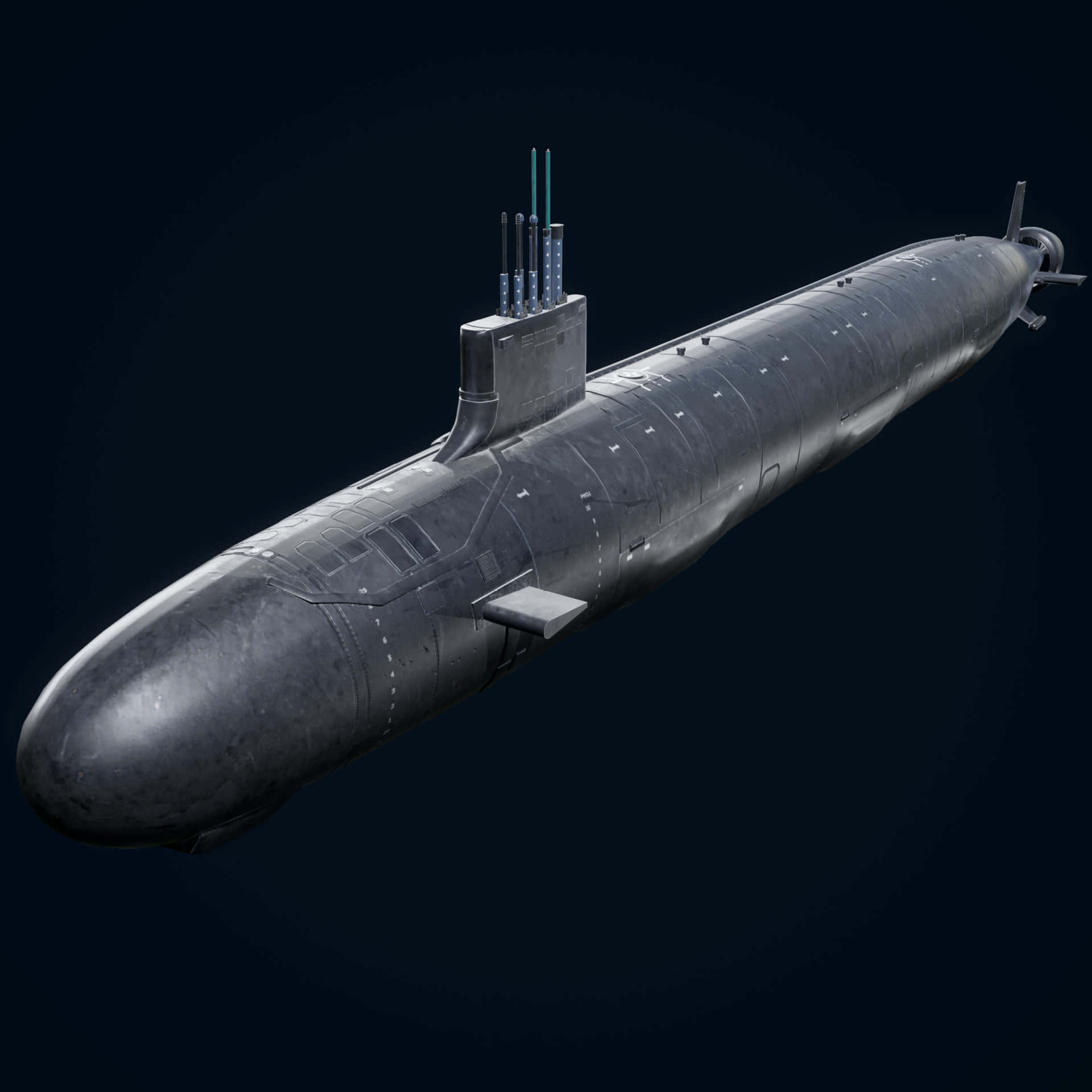 Virginia-class Submarine, dark gray, periscope, Full HD Desktop Wallpaper