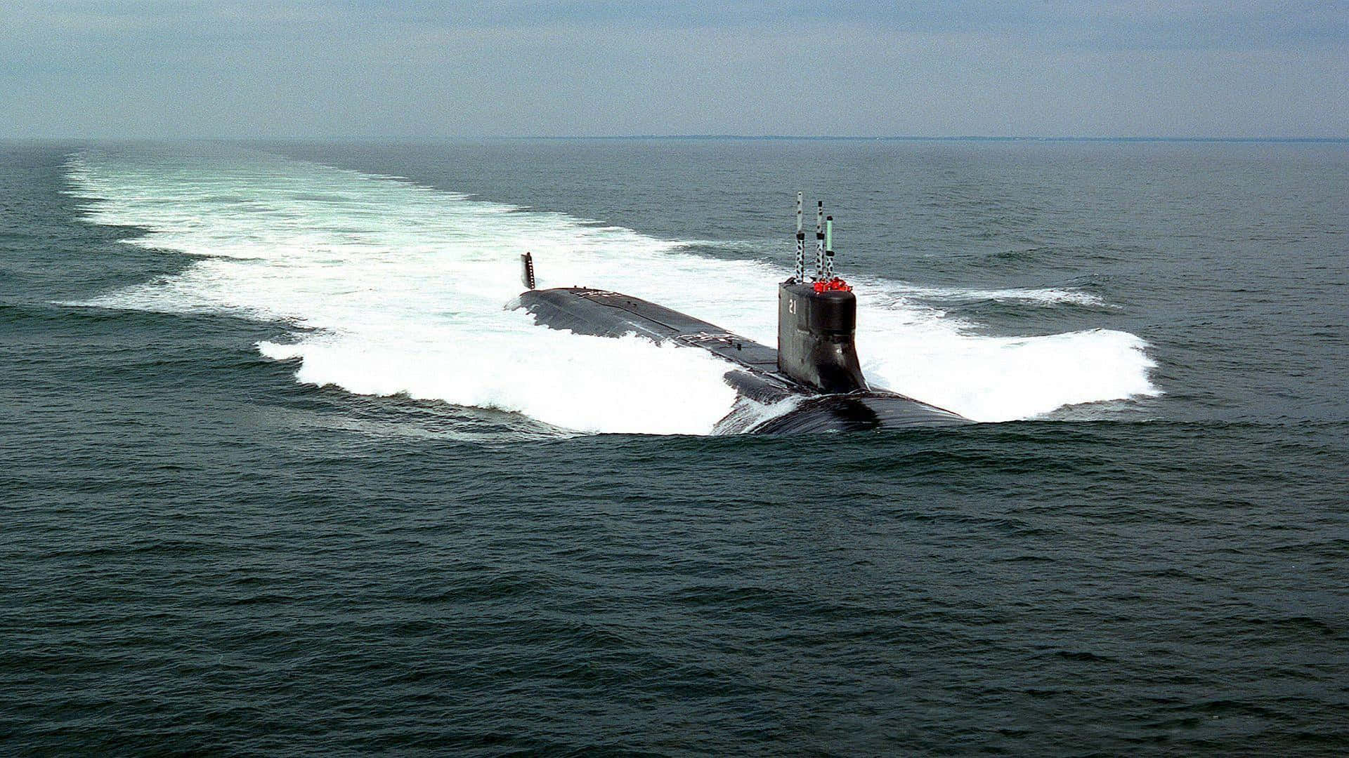 Virginia-class Submarine, sleek black submarine, deep blue ocean, Full HD Desktop Wallpaper