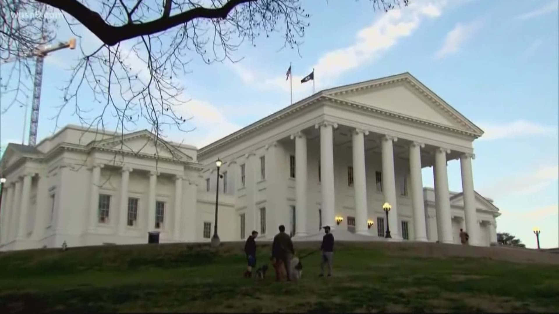 Virginia State Capitol, white neoclassical building, tall columns, Full HD Desktop Wallpaper