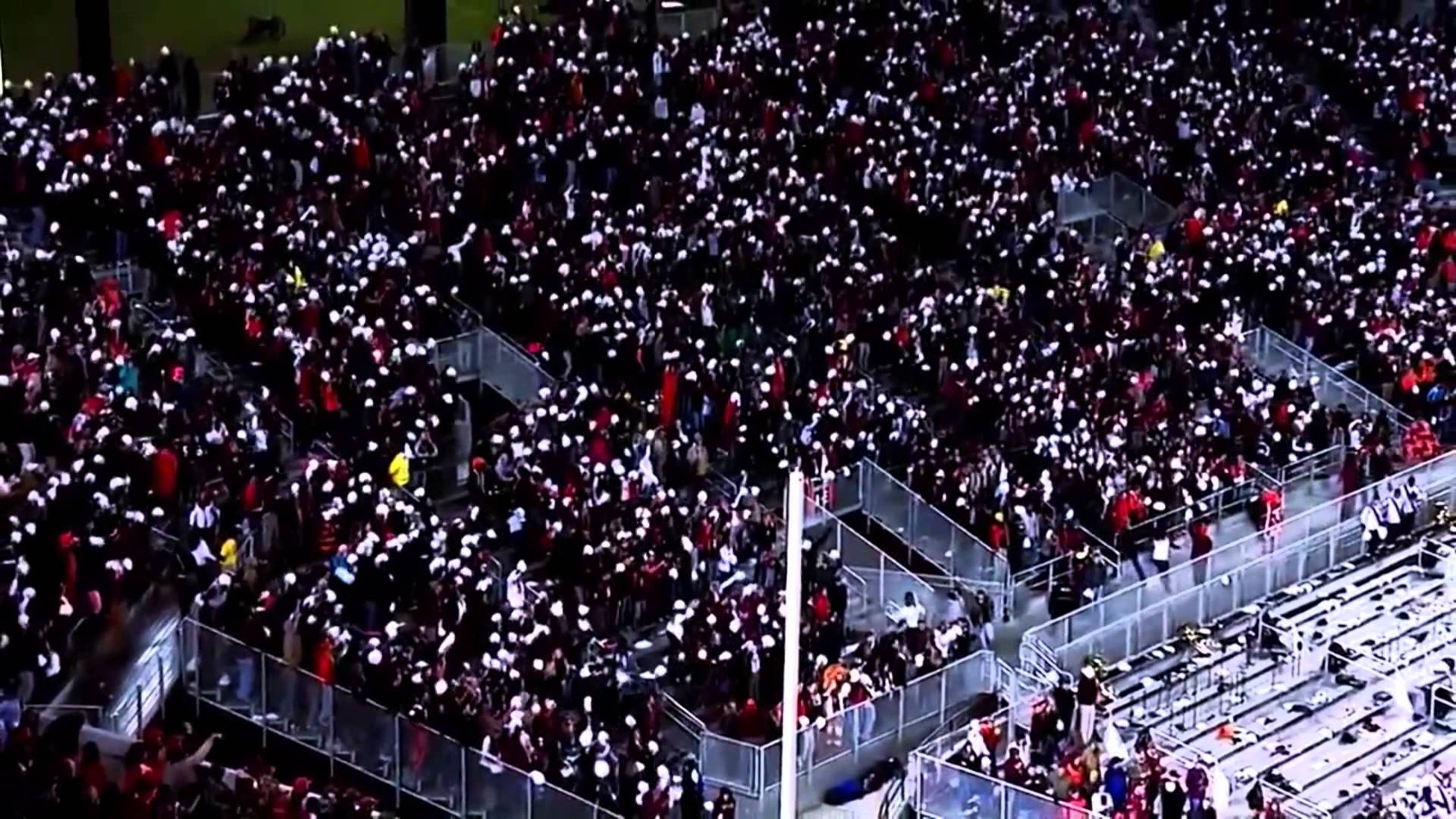 Virginia Tech, crowd of people, aerial view, Full HD Desktop Wallpaper