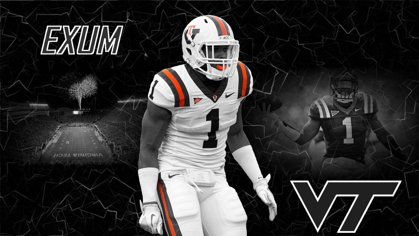 Virginia Tech, white and orange uniform, black cracked background, HD Desktop Wallpaper