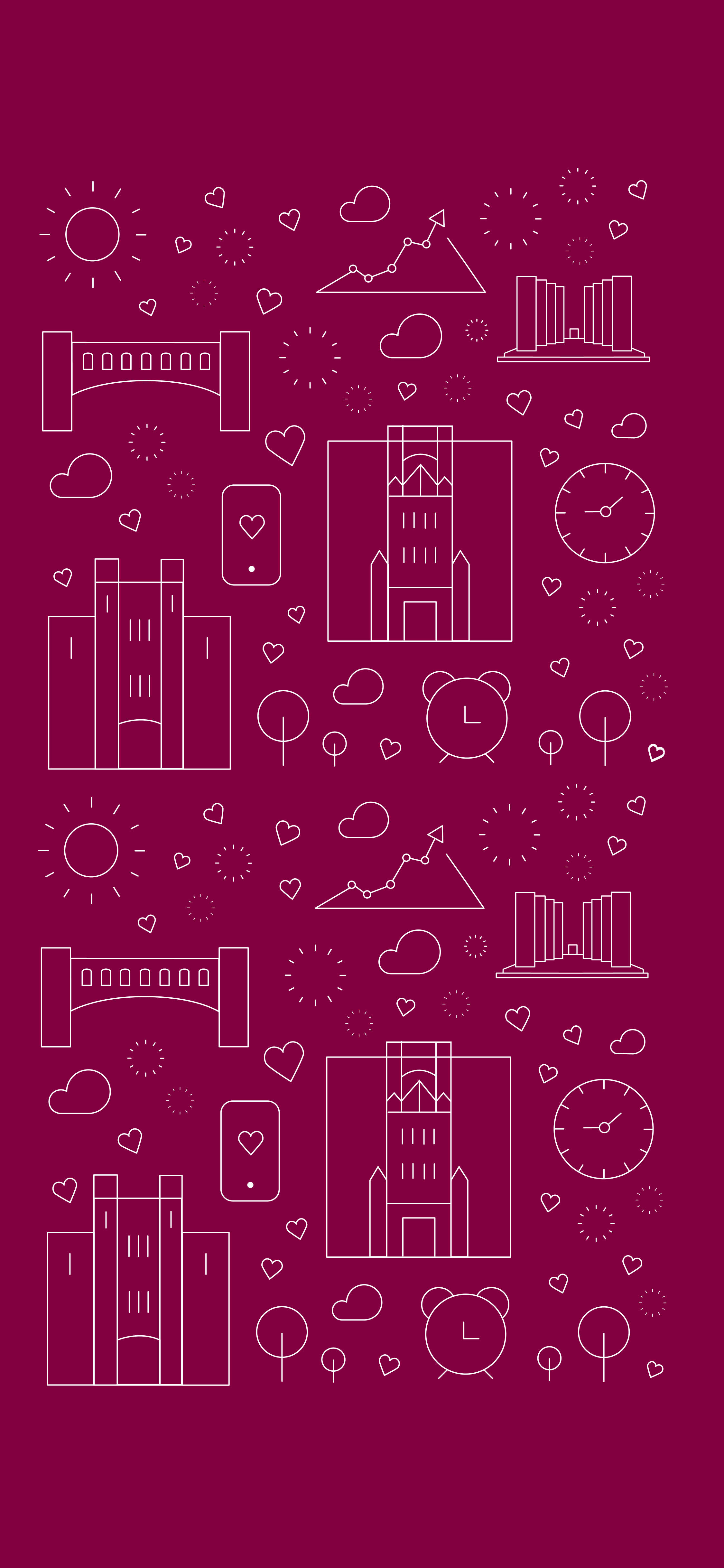 Virginia Tech, purple sketches, white line art, 4K Phone Wallpaper