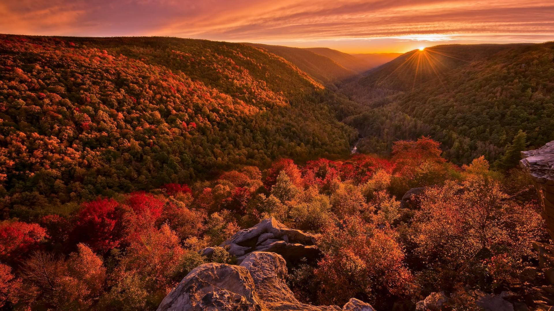 Virginia, mountain, sunset, Full HD Desktop Wallpaper