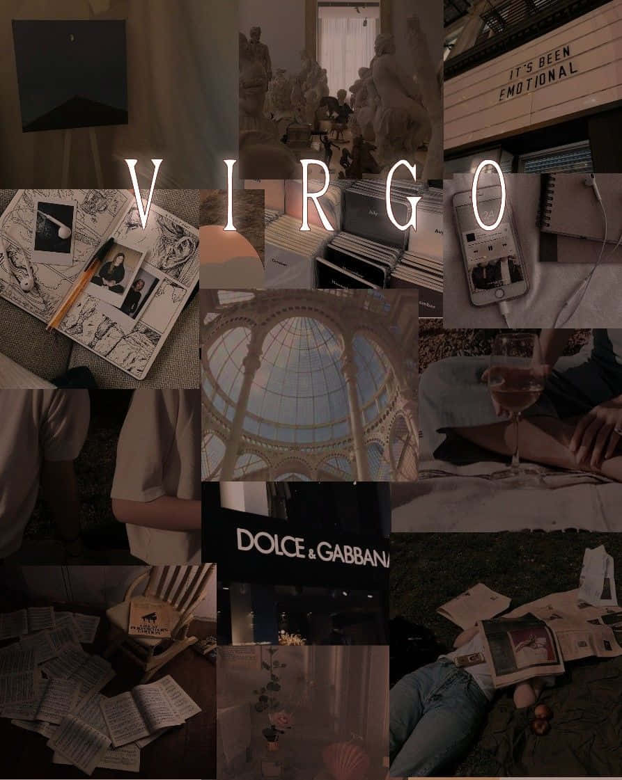 Virgo Aesthetic, moody collage, intimate indoor scenes, SD Phone Wallpaper