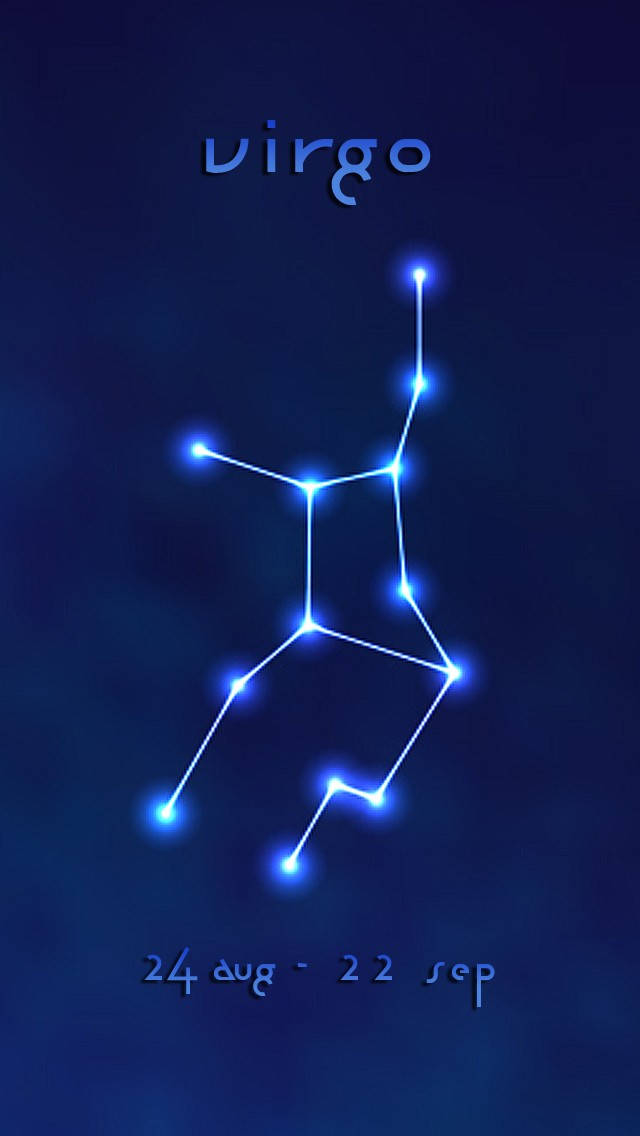 Virgo, zodiac constellation, blue, SD Phone Wallpaper