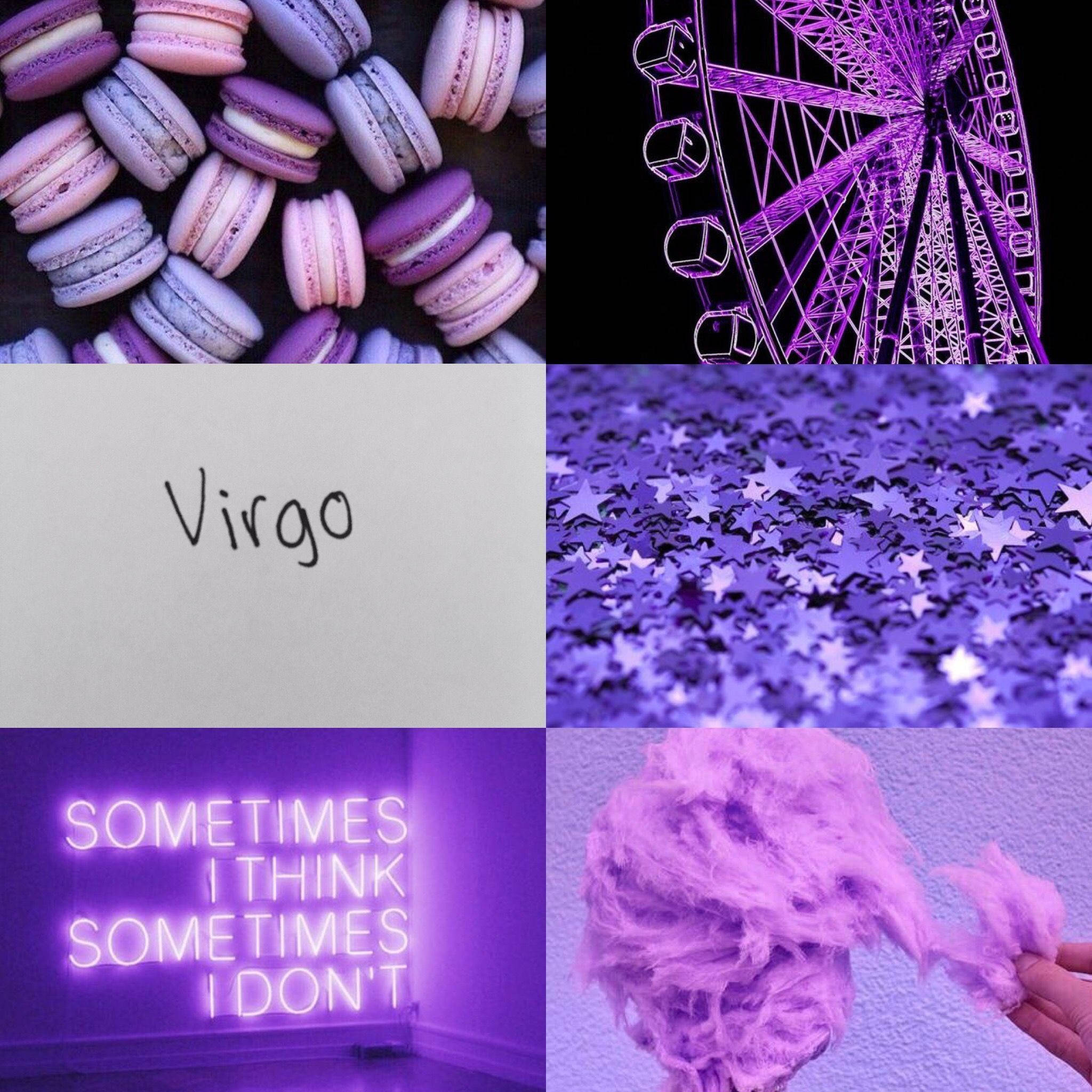 Virgo Zodiac, purple aesthetic, macarons, Full HD Desktop Wallpaper