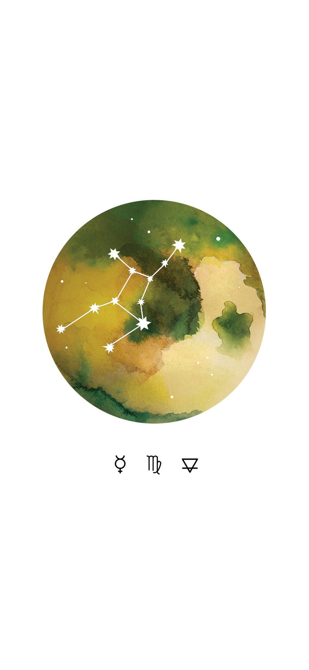 Virgo Zodiac, green constellation, star constellation, Full HD Phone Wallpaper